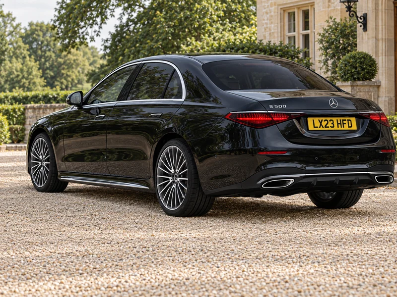 AI-generated photograph of Mercedes S-Class — details
