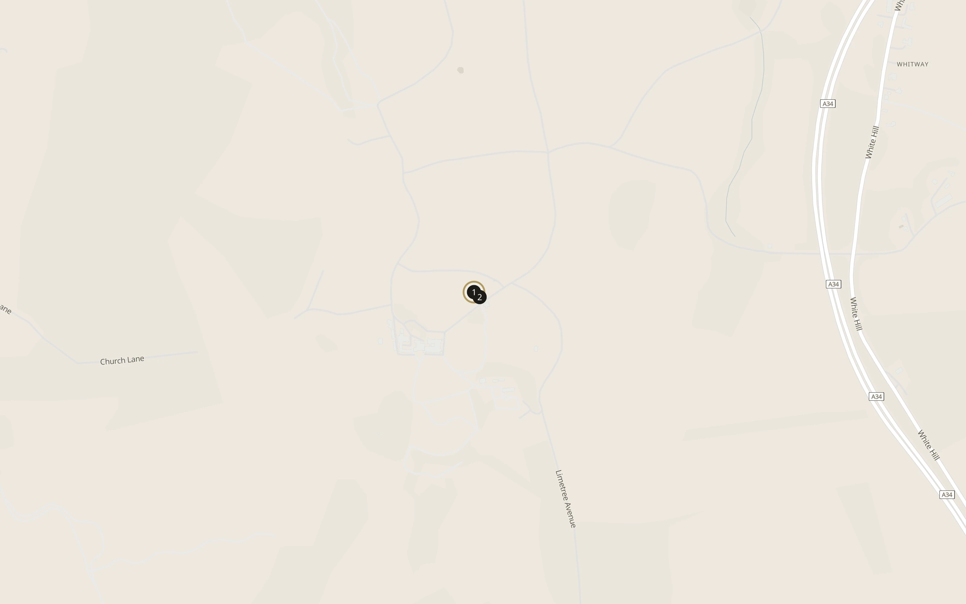 Numbered approach map for Highclere Castle showing set-down and collection pins