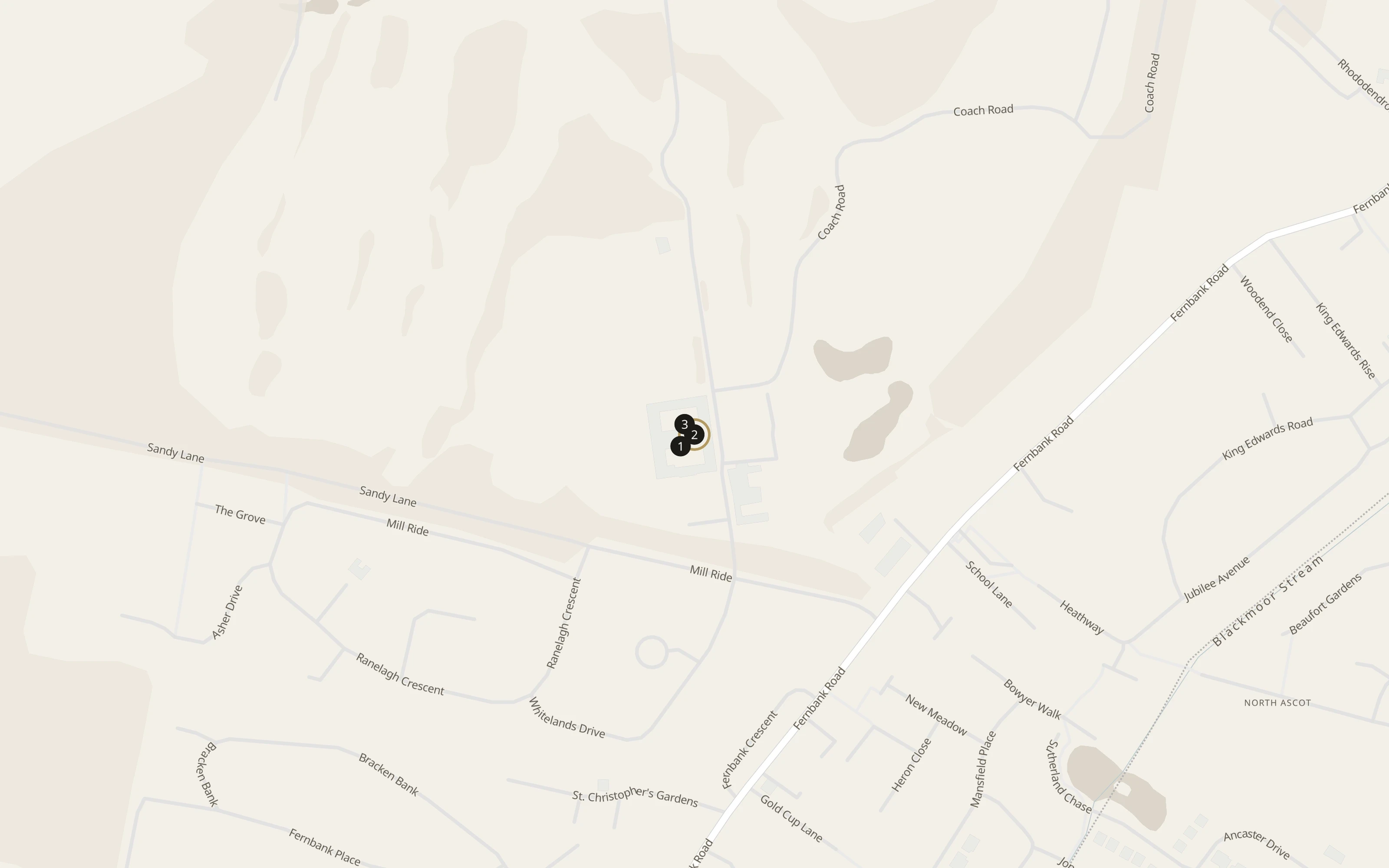 Local approach map for The Maidenhead Golf Club at Mill Ride