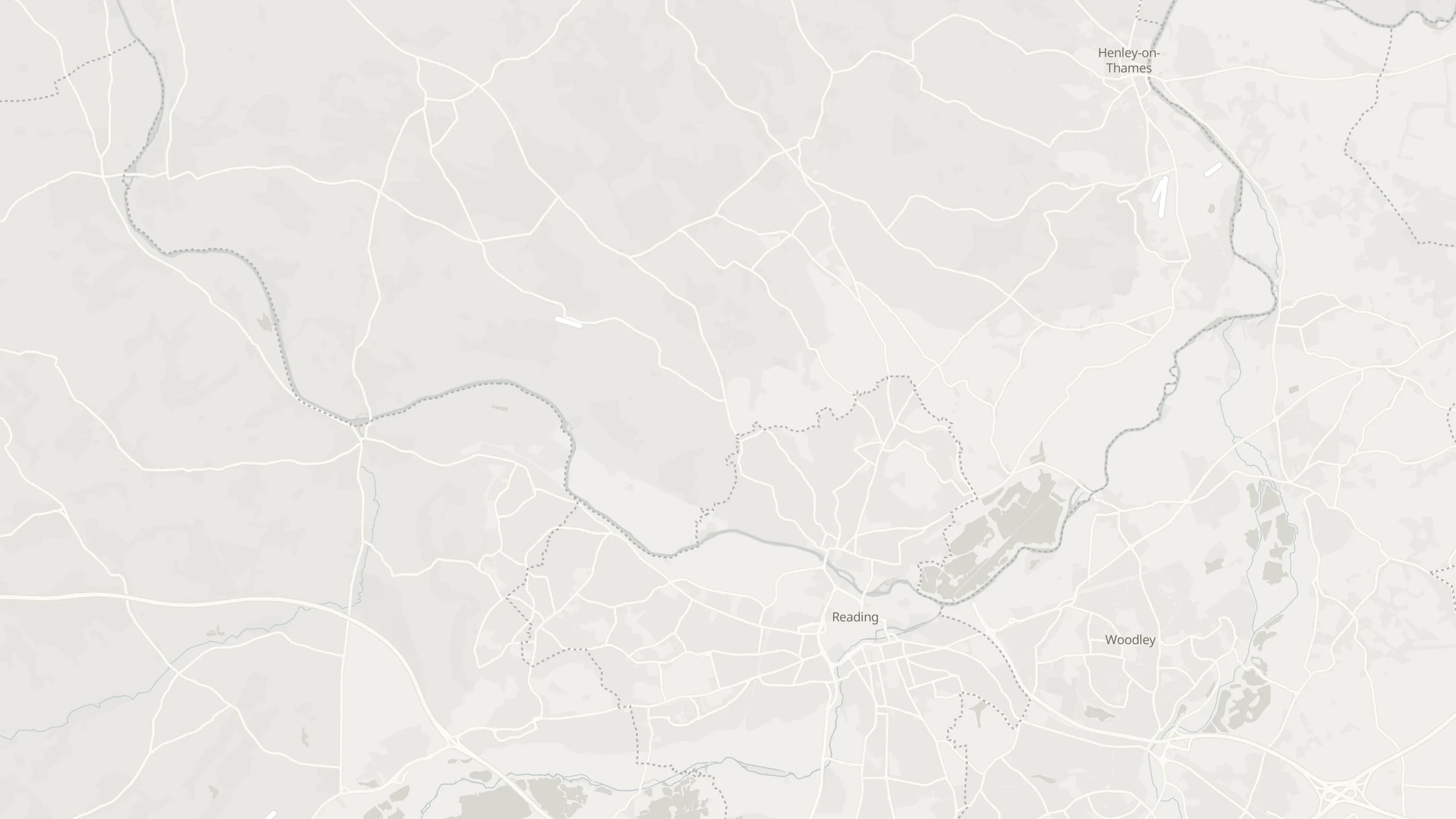 Route map from Reading to Henley-on-Thames along the planned road route