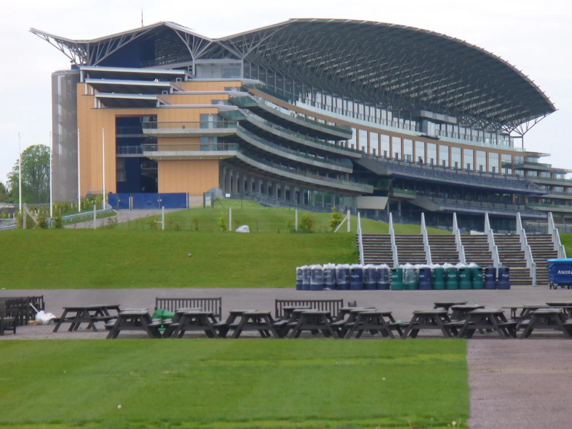 Ascot Racecourse grandstand in an archival photograph