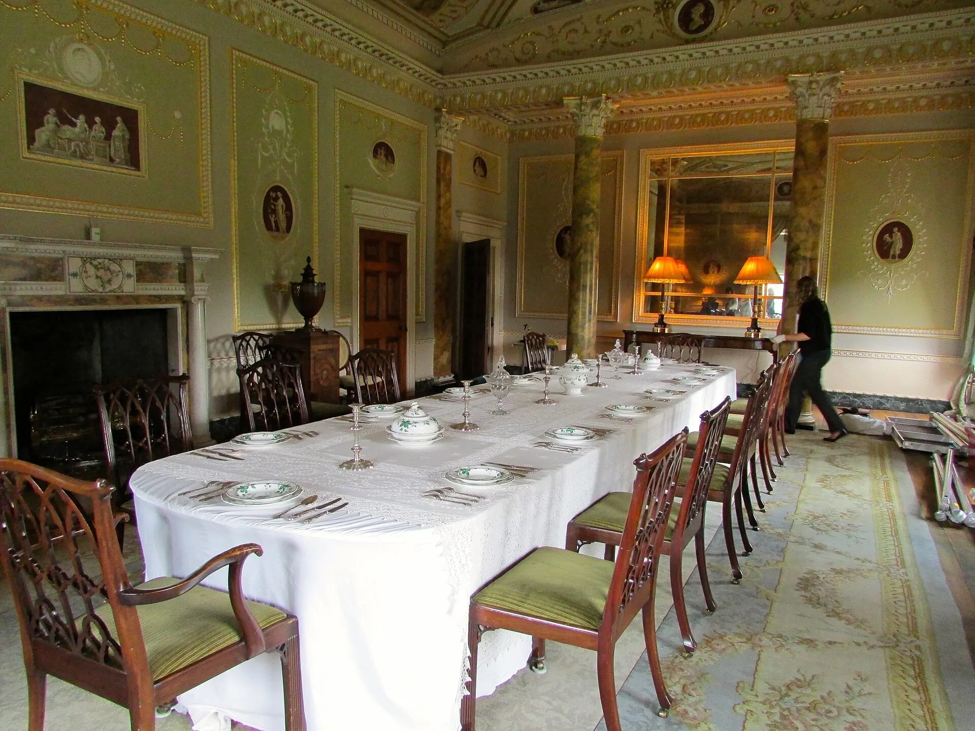 The dining room inside Basildon Park