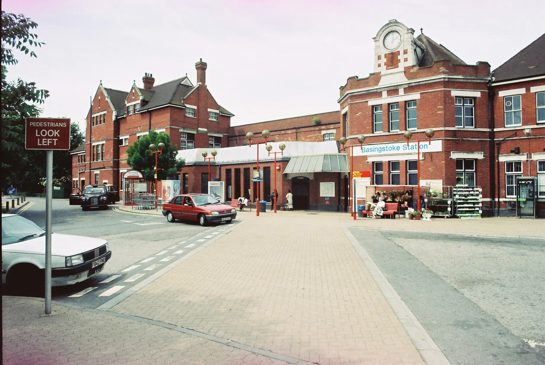 The brick frontage of Basingstoke railway station