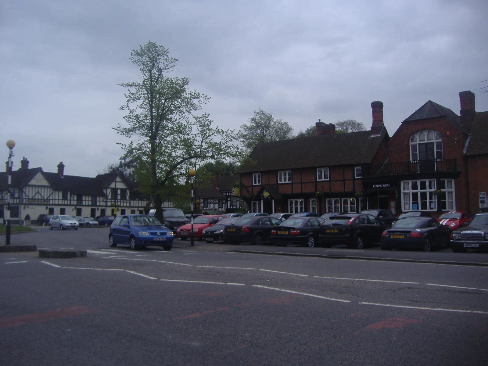 Historic buildings along the A40 in Beaconsfield Old Town in April 2011