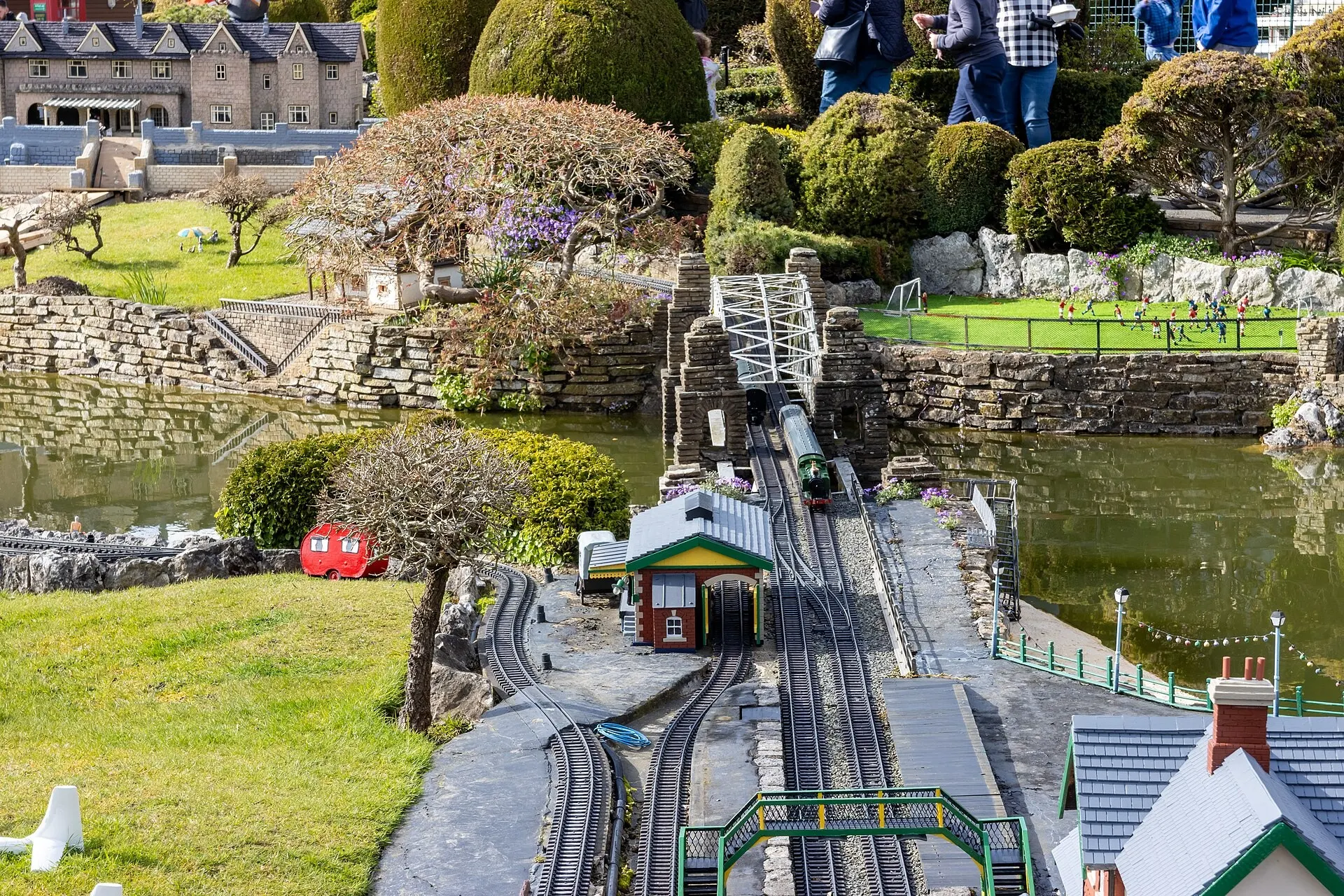 Model railway running through Bekonscot Model Village