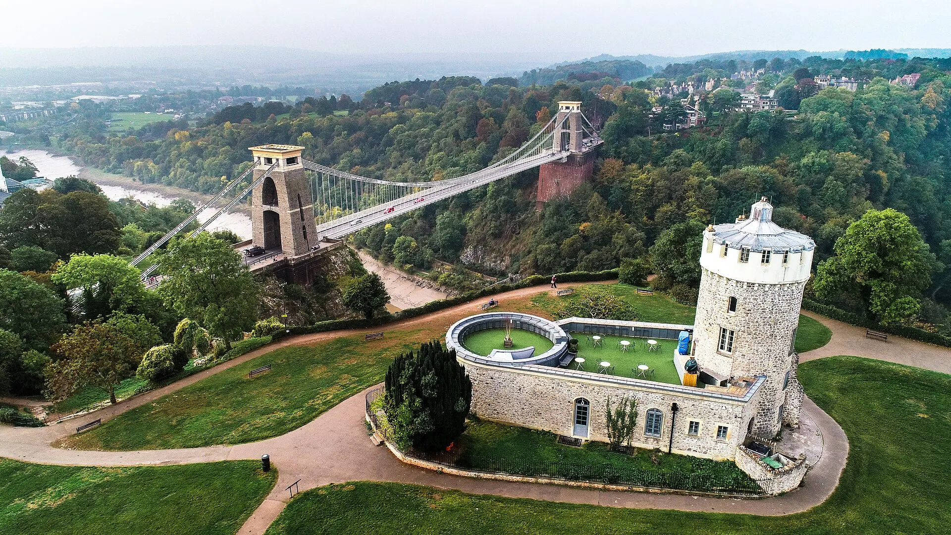 Clifton Suspension Bridge and Avon Gorge in Bristol, photographed in 2018 as one intercity destination example