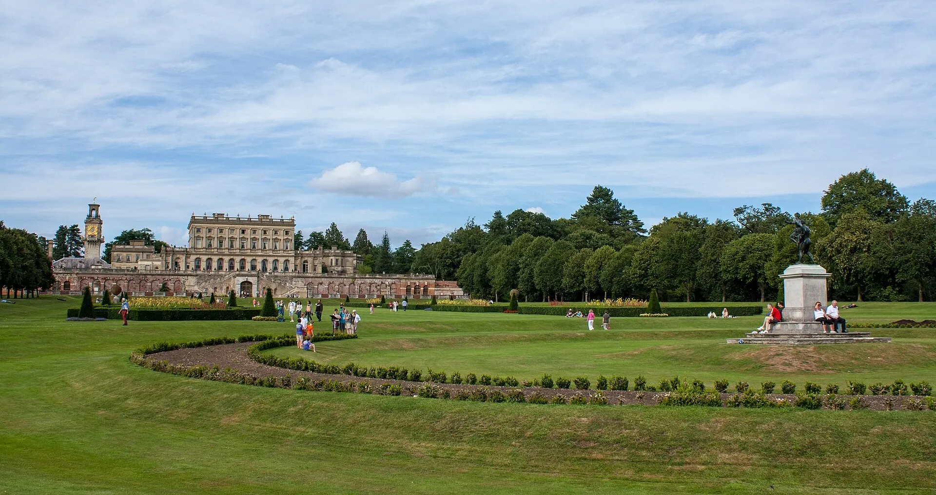 Cliveden House beyond the formal parterre gardens