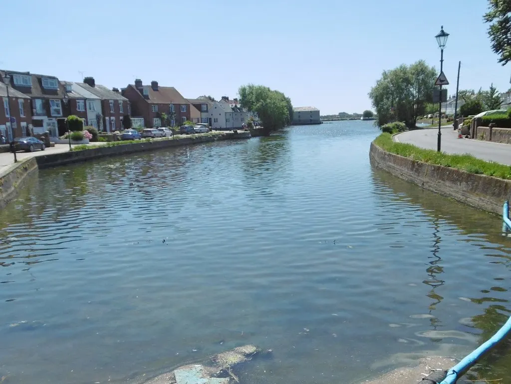 Emsworth Mill Pond and waterside path in June 2019