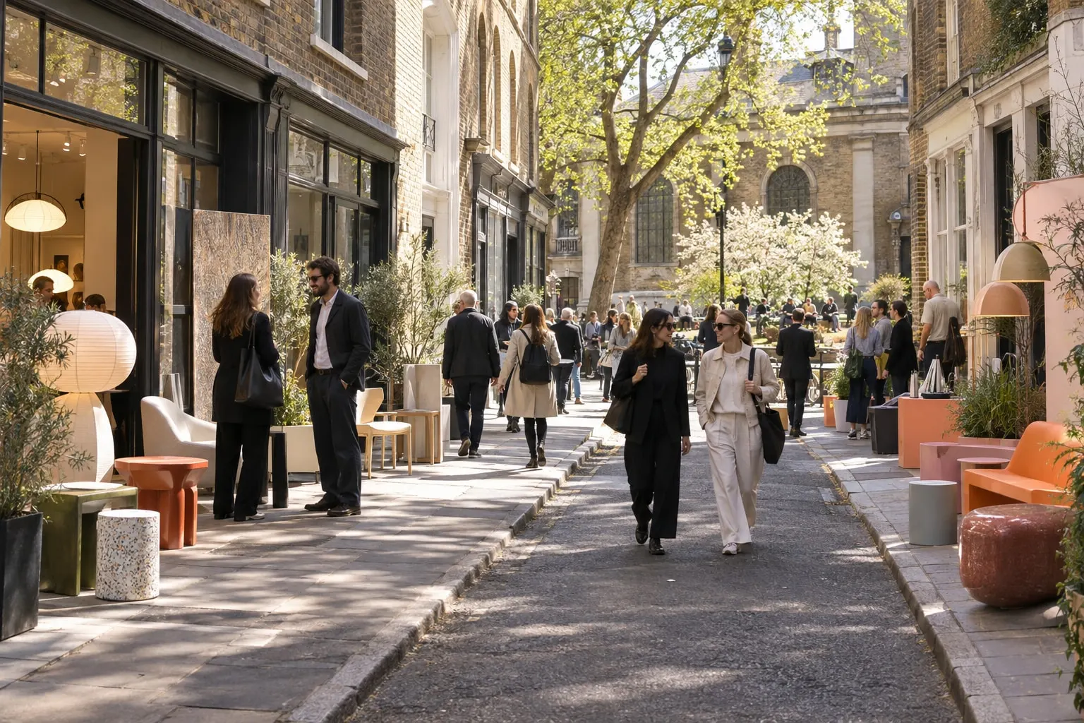 Illustrative spring design installations among Clerkenwell showrooms