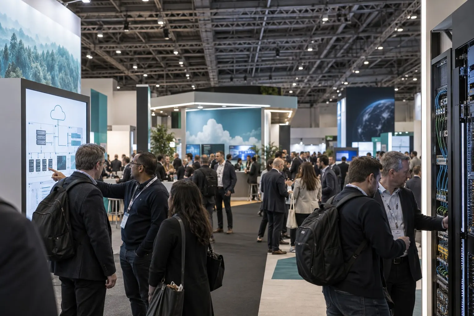 Illustrative Cloud & AI Infrastructure exhibition hall at Excel London