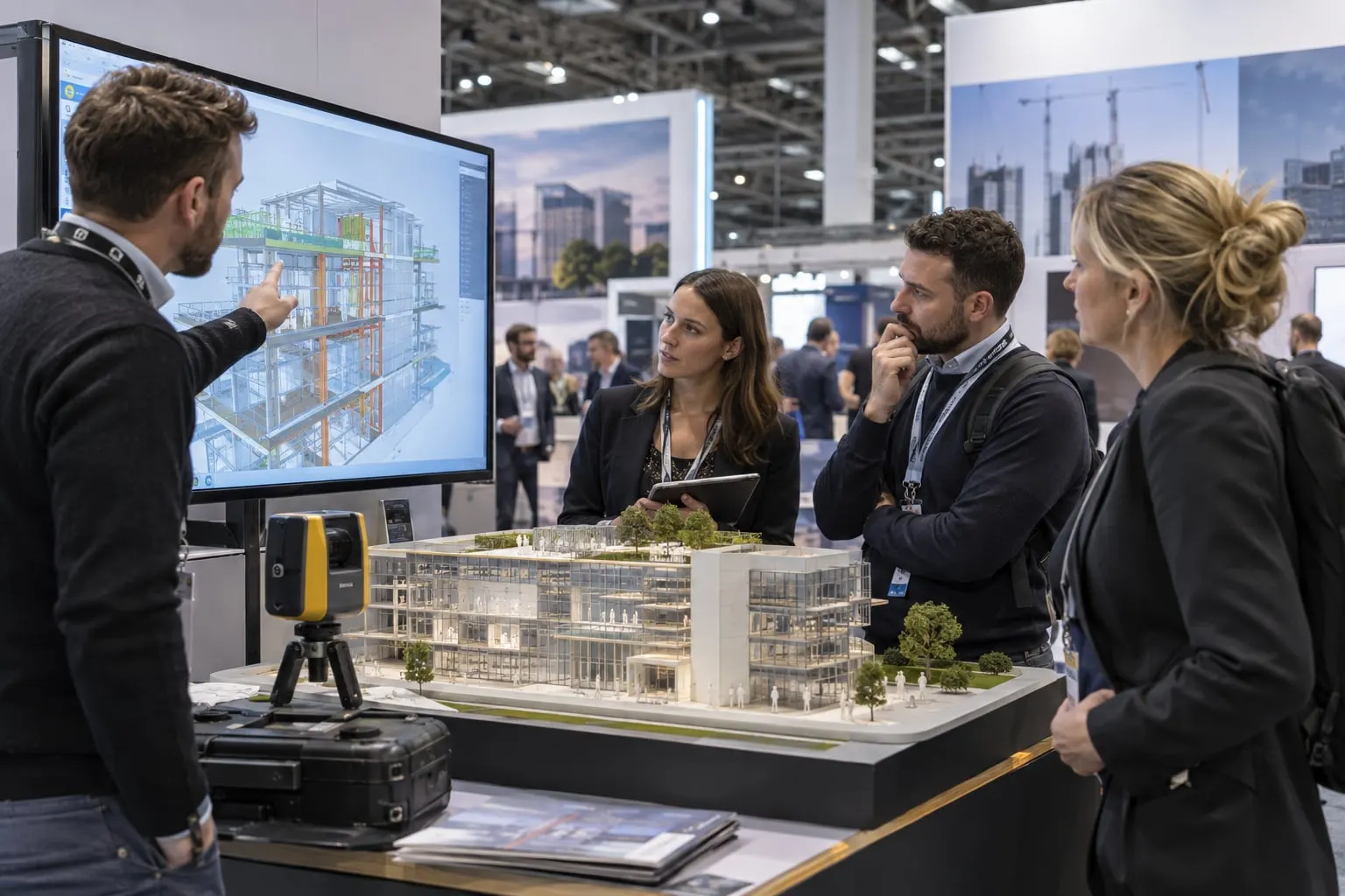 Illustrative BIM model and surveying demonstration for construction professionals