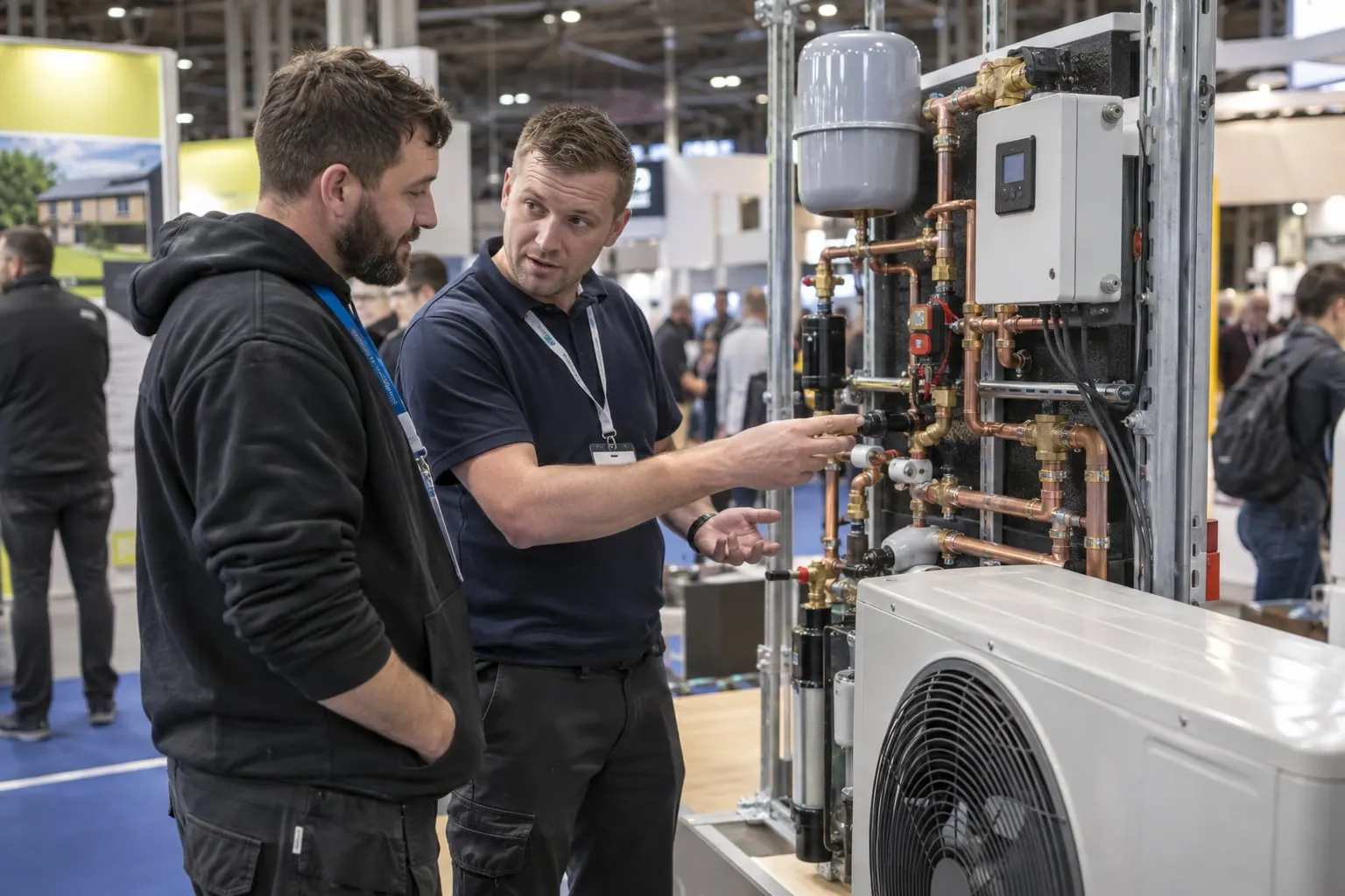 Illustrative heating-controls demonstration at an installation trade stand