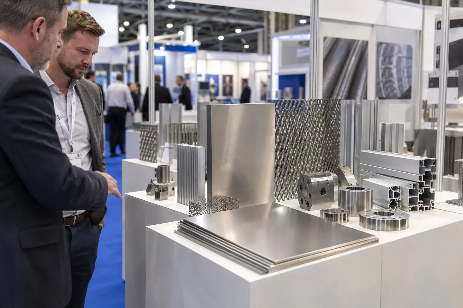 Illustrative display of steel, aluminium and fabricated metal samples
