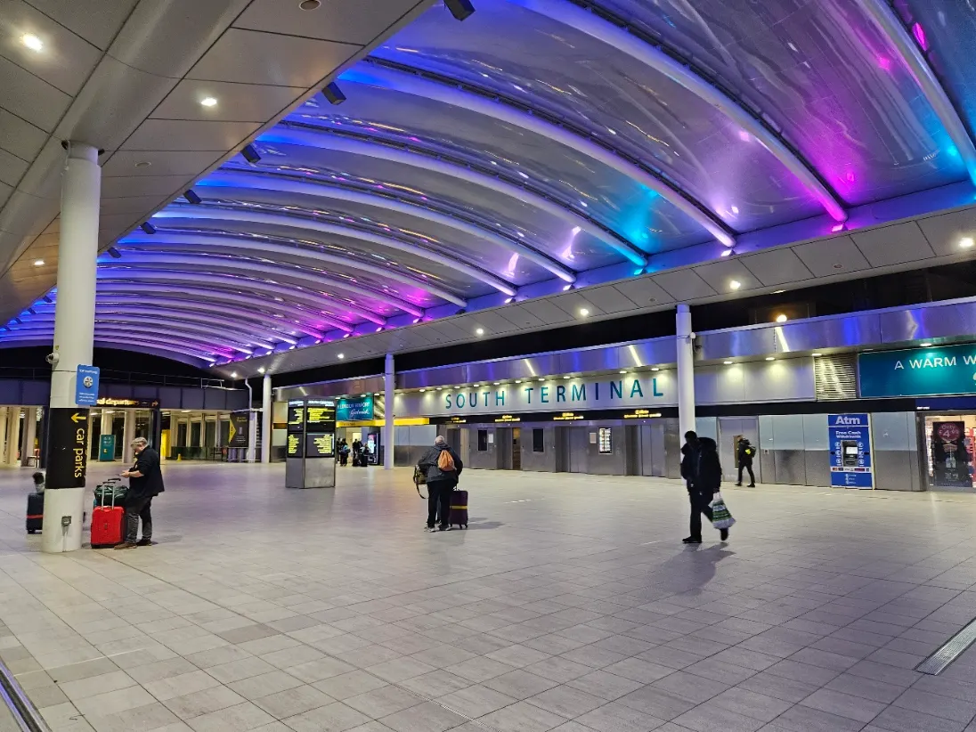 Gatwick South Terminal public concourse photographed in December 2023