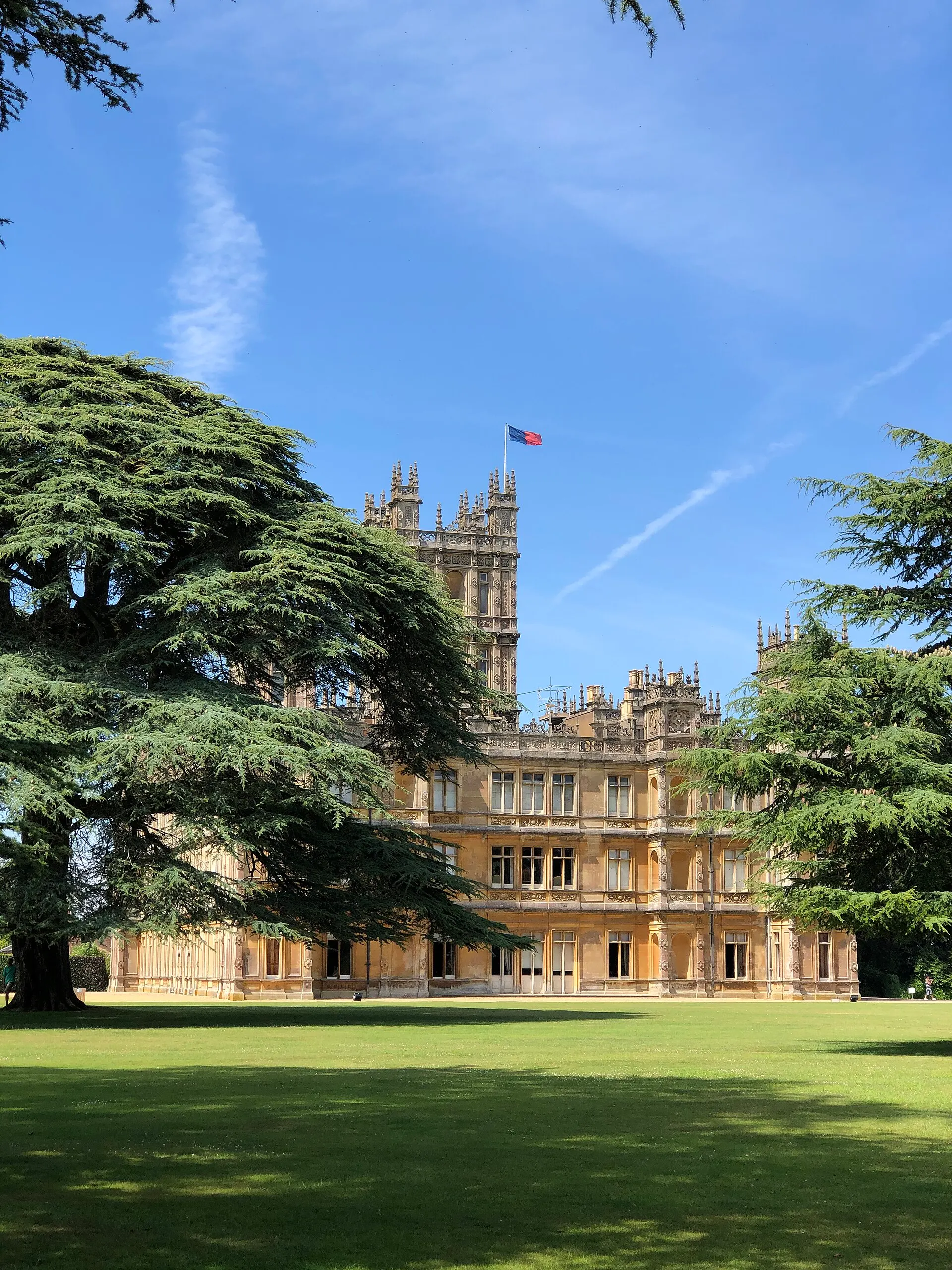 Highclere Castle seen across the gardens
