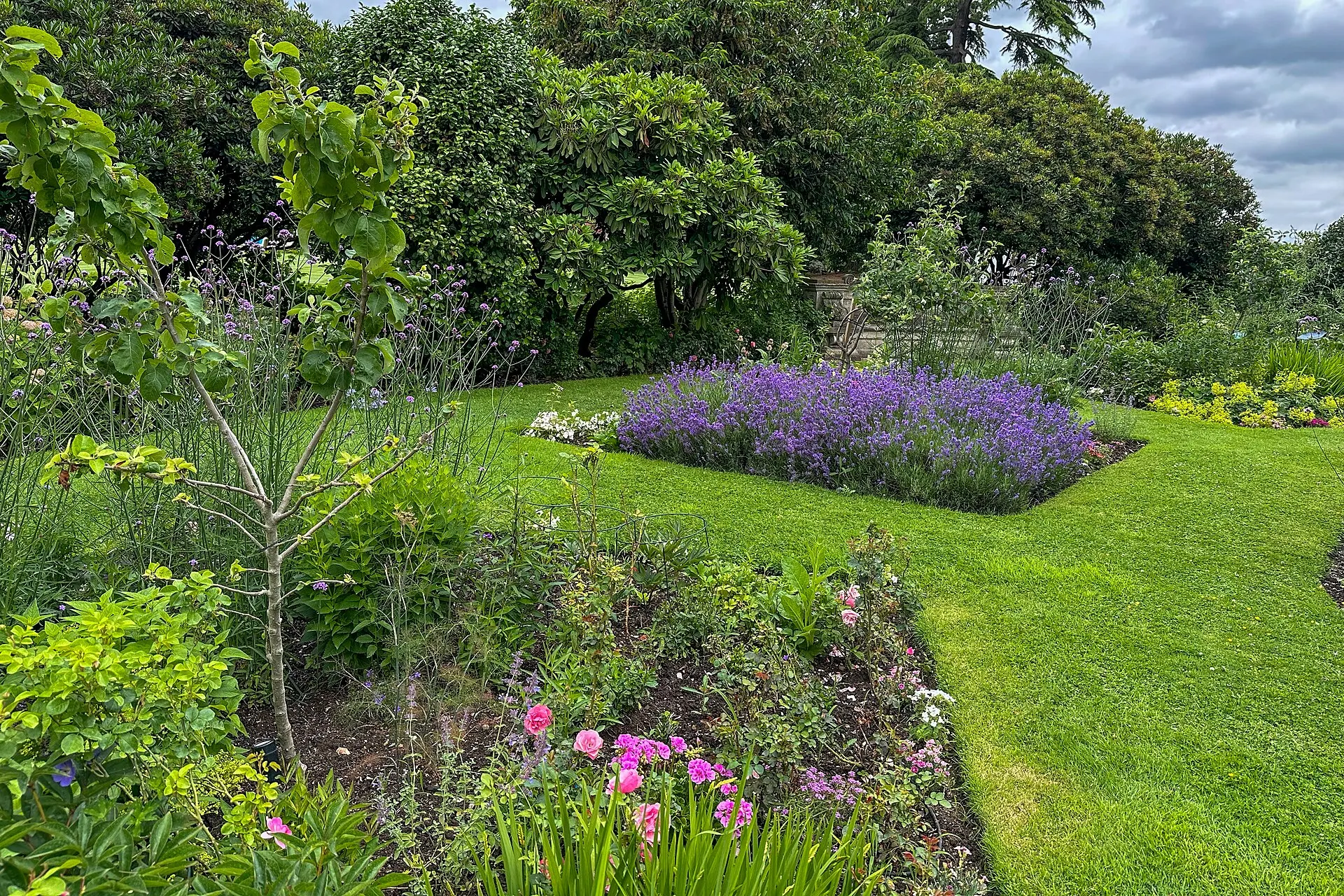 The landscaped gardens at Stoke Park photographed in 2023