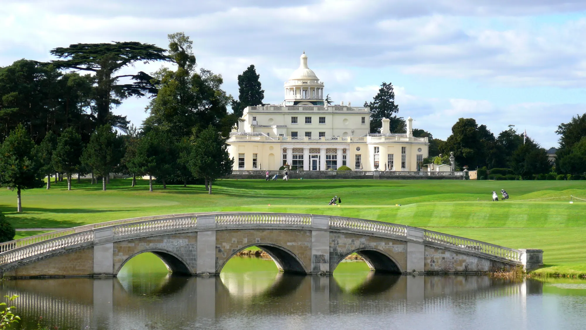 Repton Bridge and the Stoke Park mansion photographed in 2017