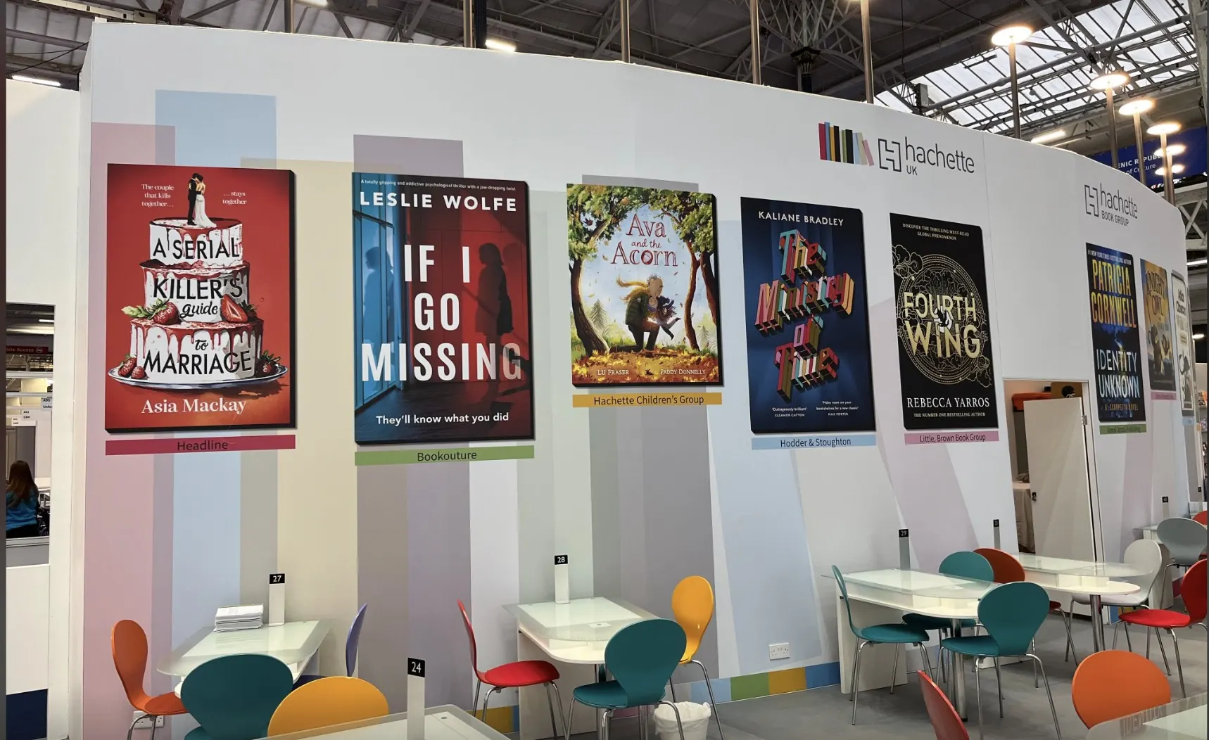 A publisher's book display at The London Book Fair in 2024
