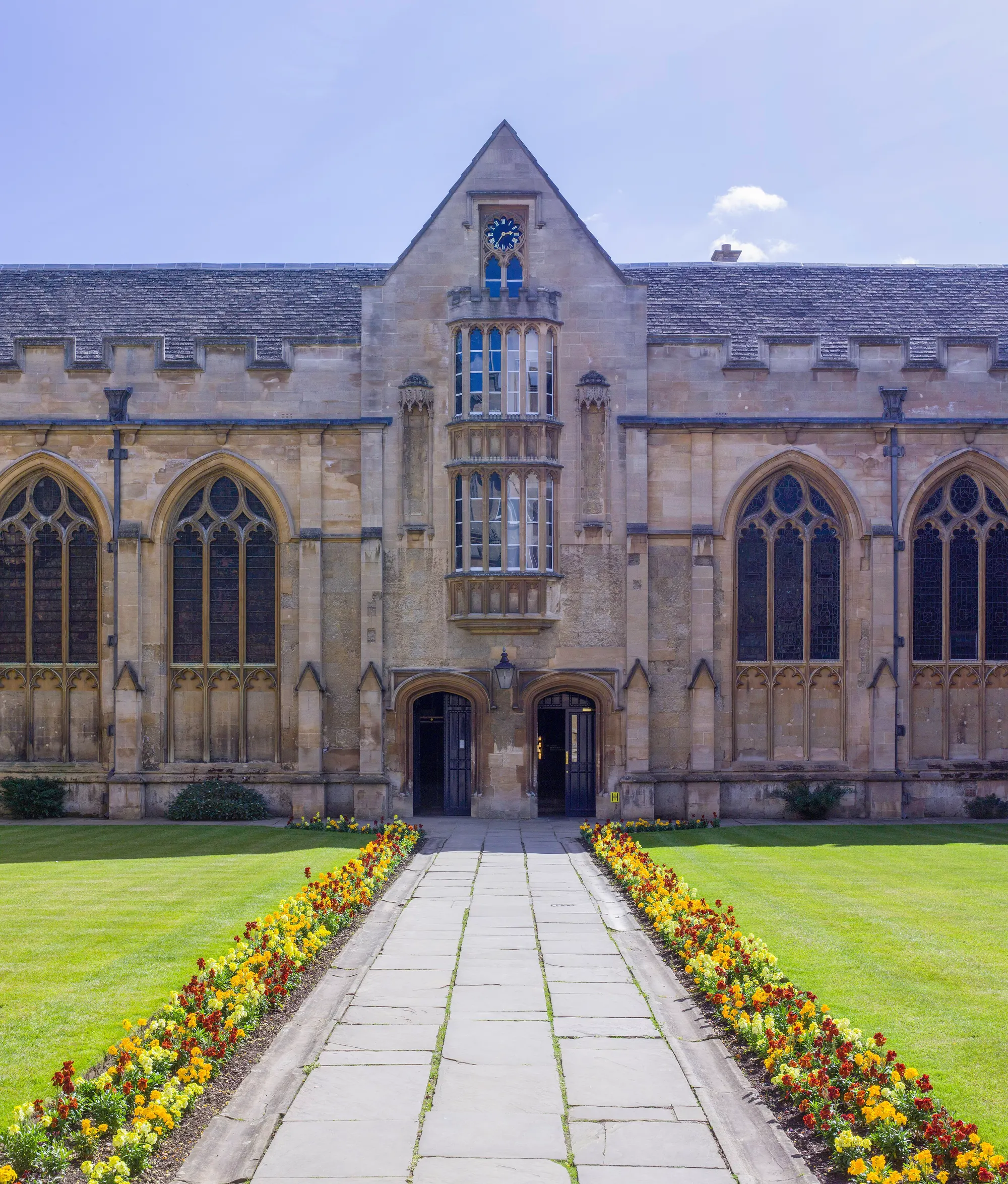 University College building and garden in central Oxford