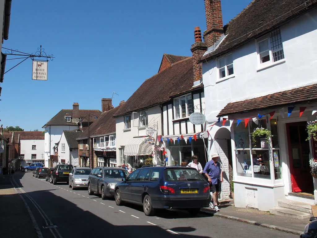 Historic shopfronts on Petworth High Street in May 2012