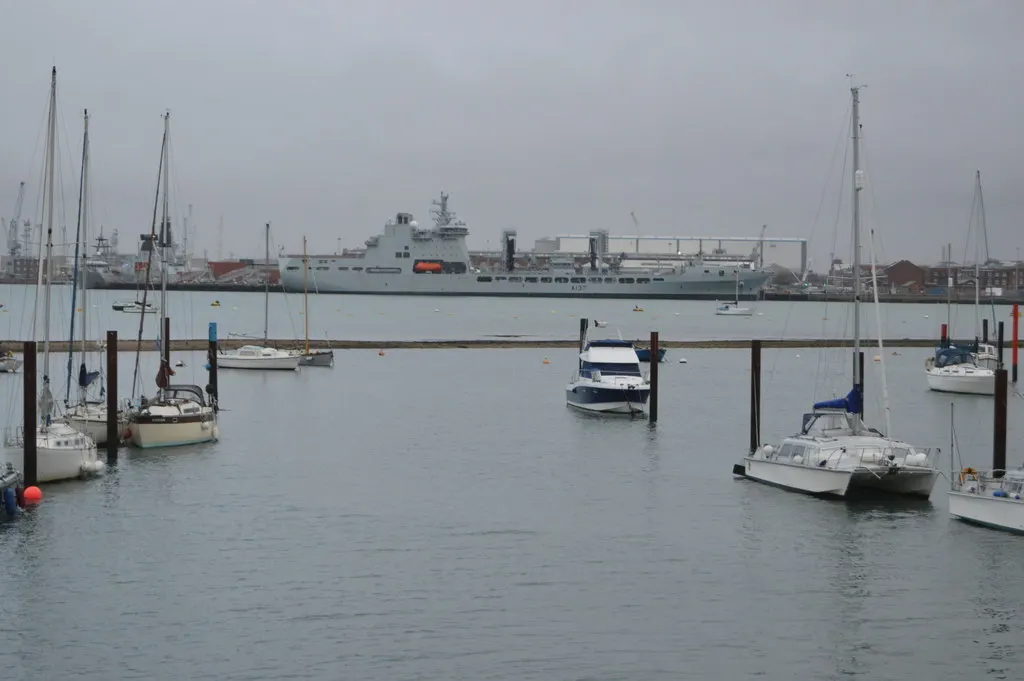 Boats and waterfront at Portsmouth Harbour in December 2018