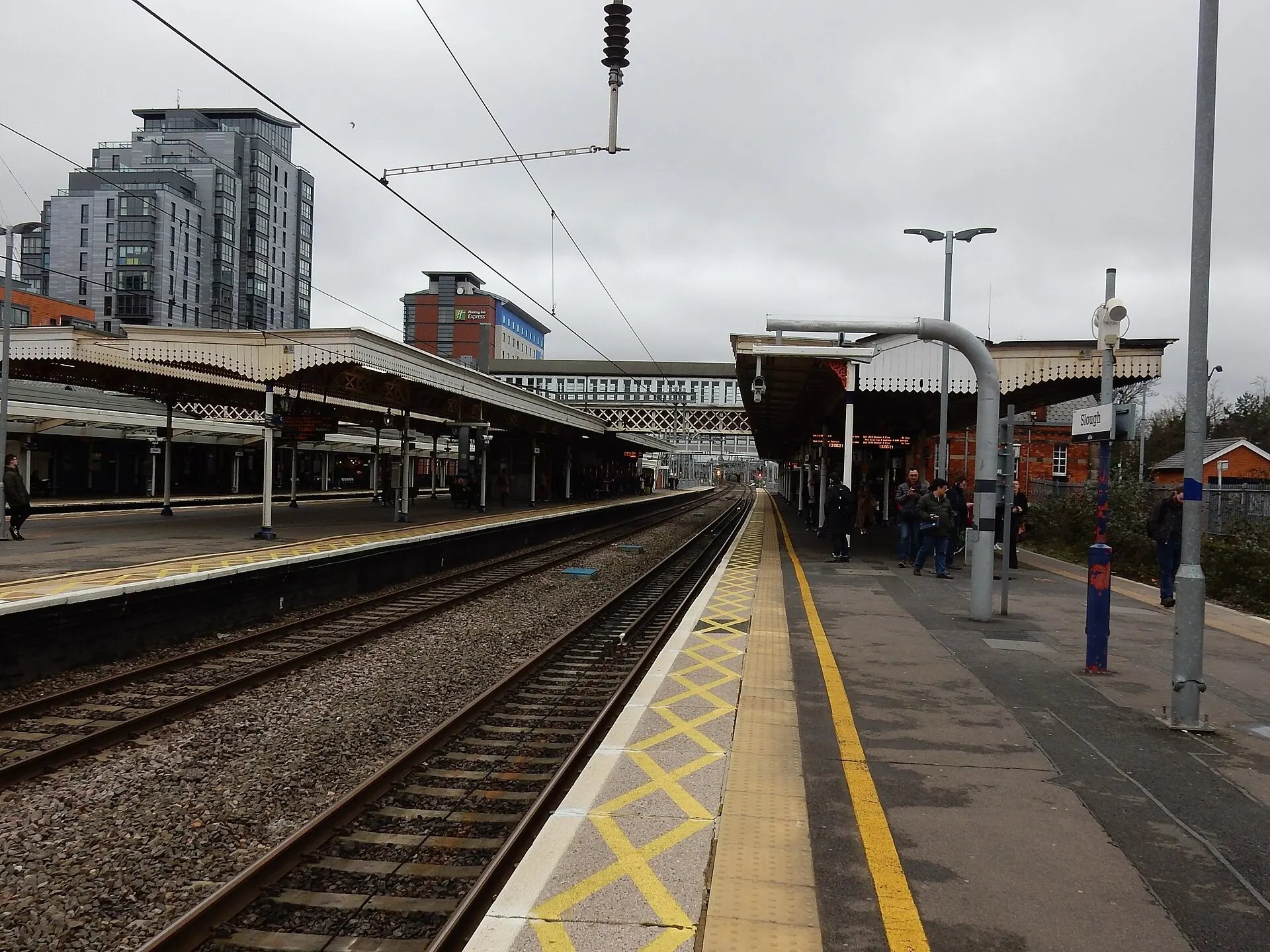Platforms at Slough railway station in January 2020