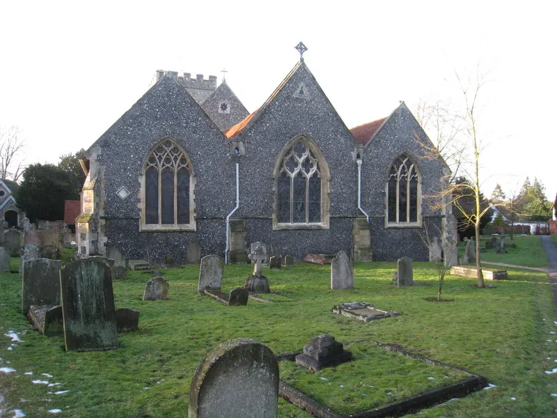 St Andrew Church and churchyard in Sonning in January 2010
