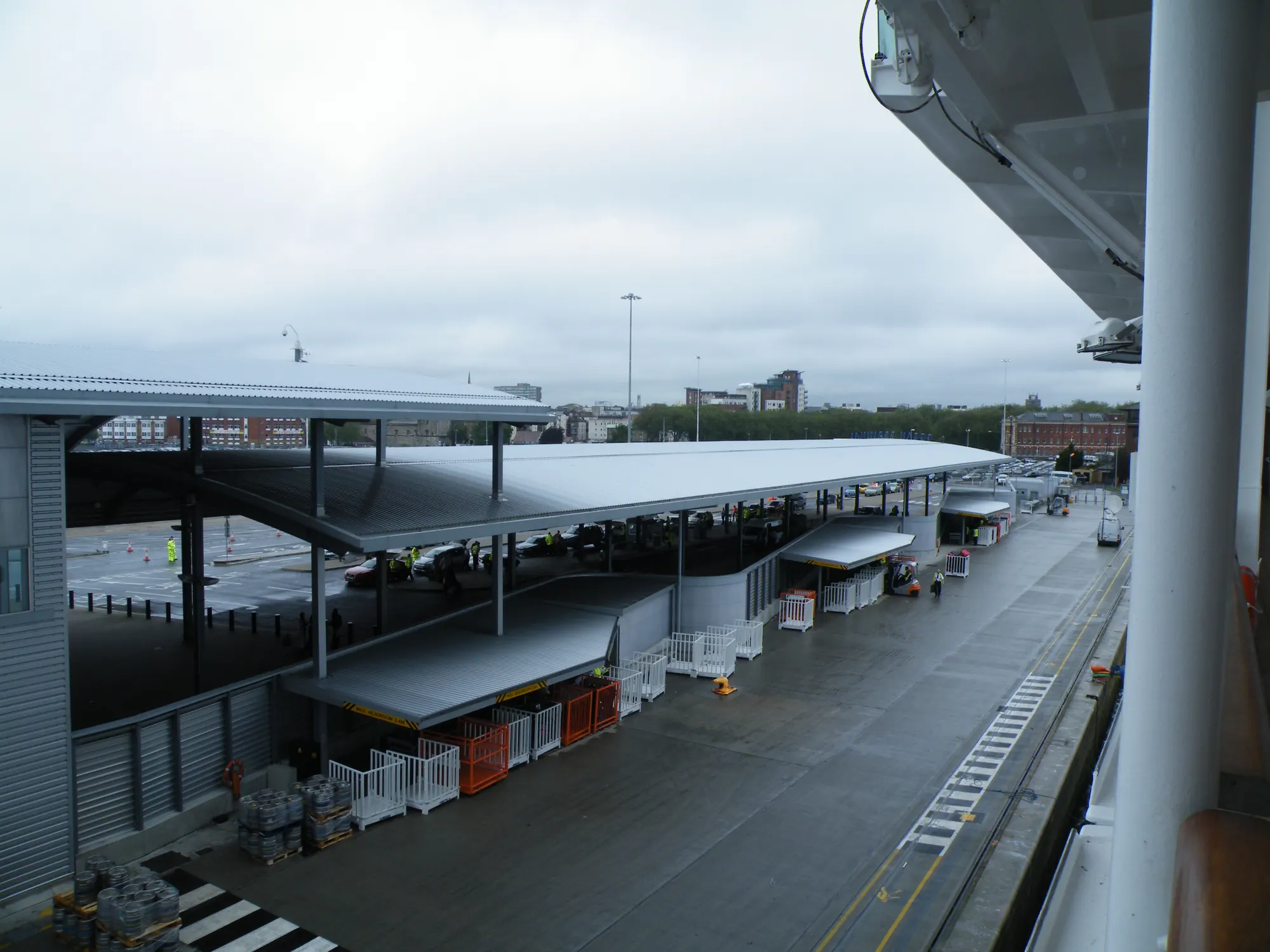Covered vehicle set-down and baggage handling area at Southampton Ocean Cruise Terminal in July 2012