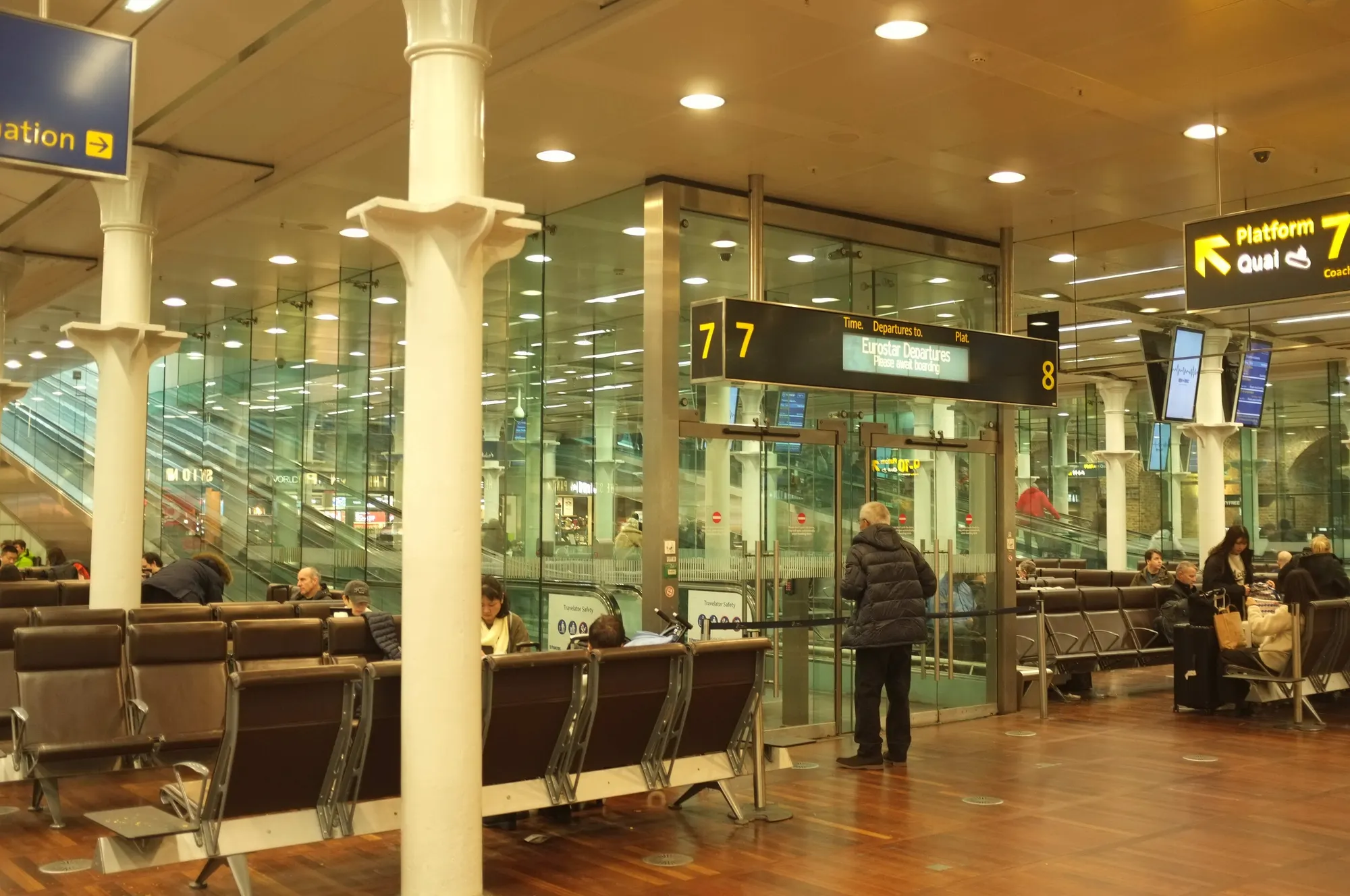 Eurostar departures entrance in St Pancras International station
