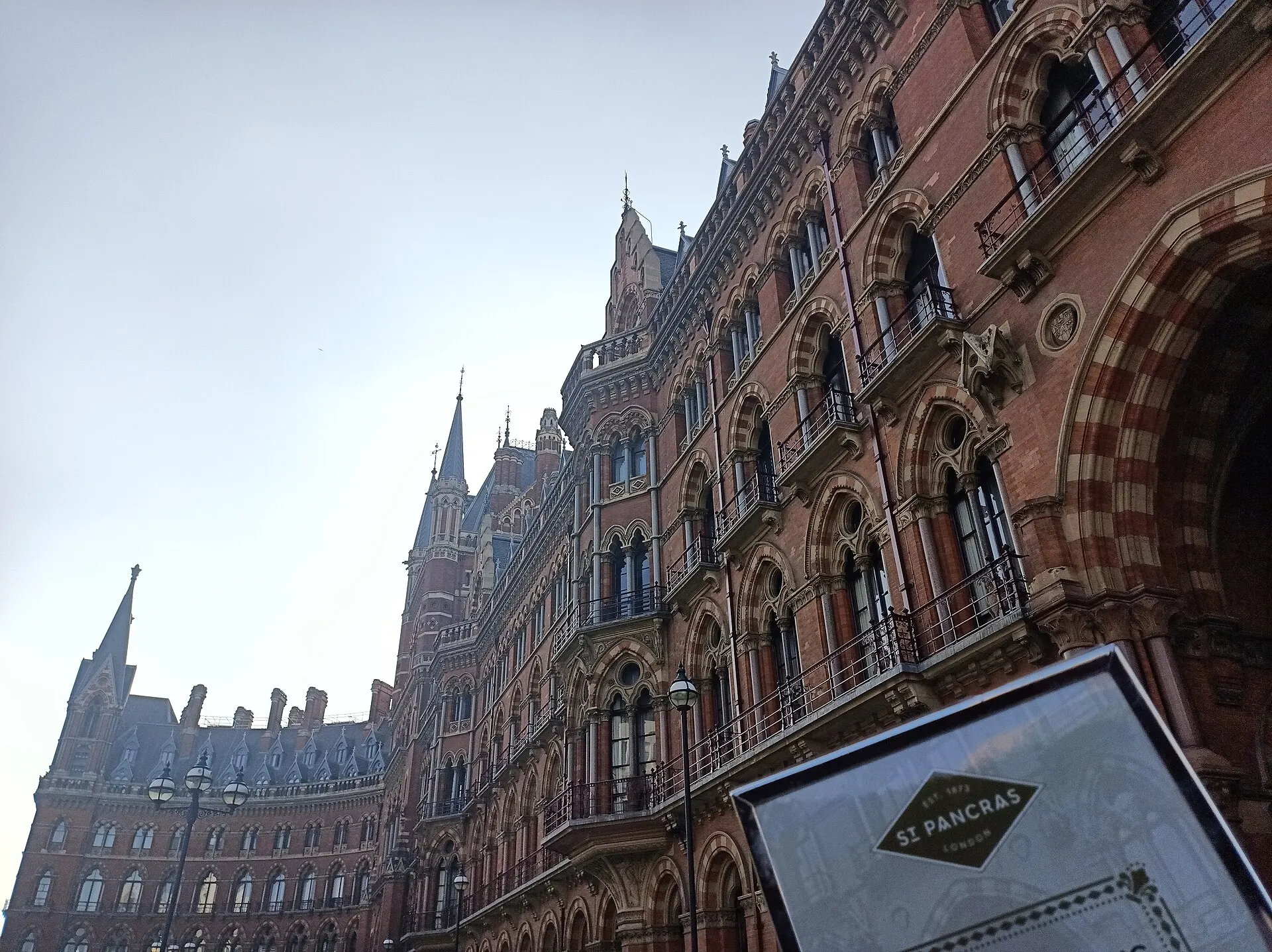 St Pancras International station's red-brick exterior in August 2025