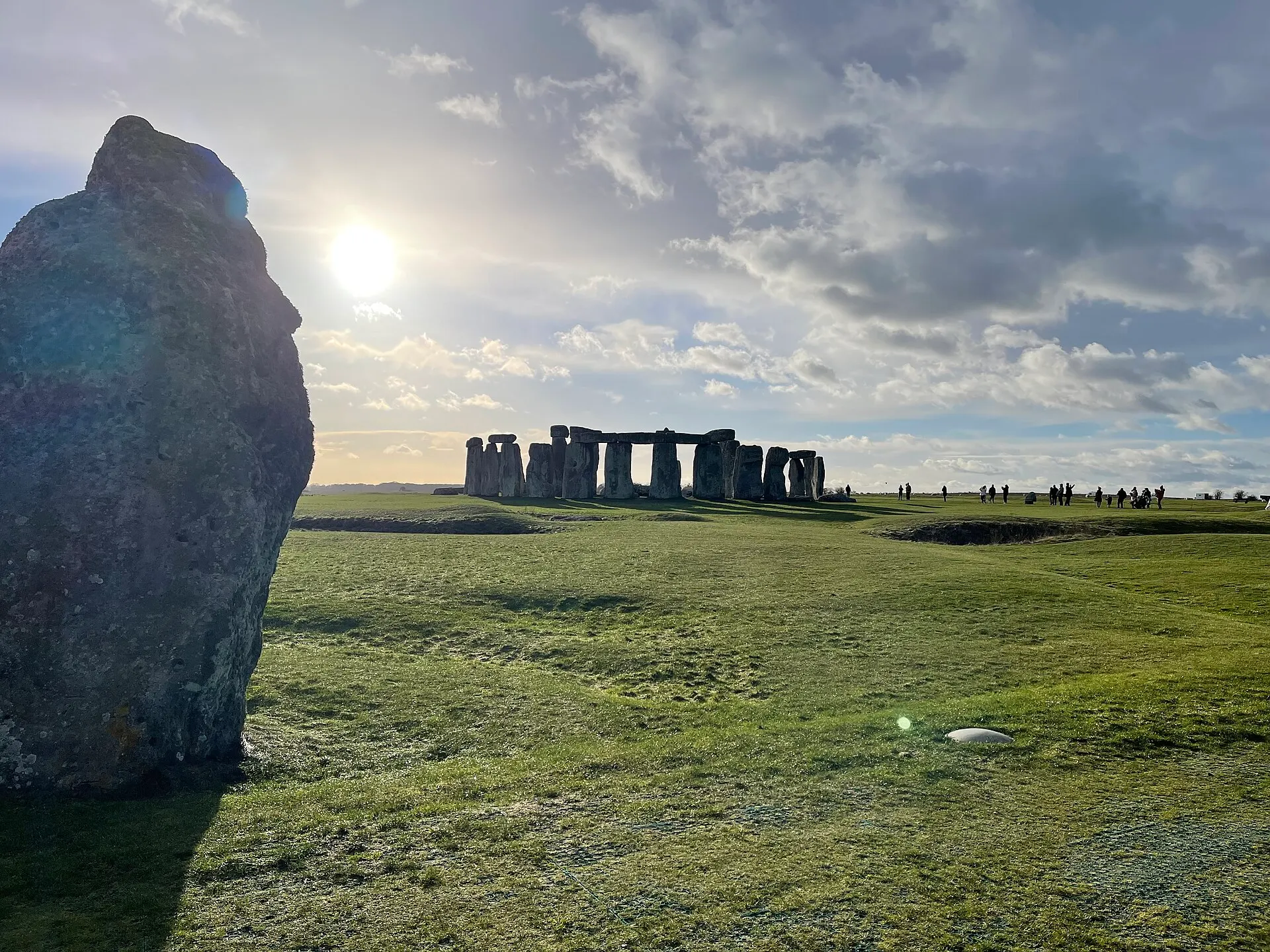 Stonehenge photographed in winter sunlight in 2023