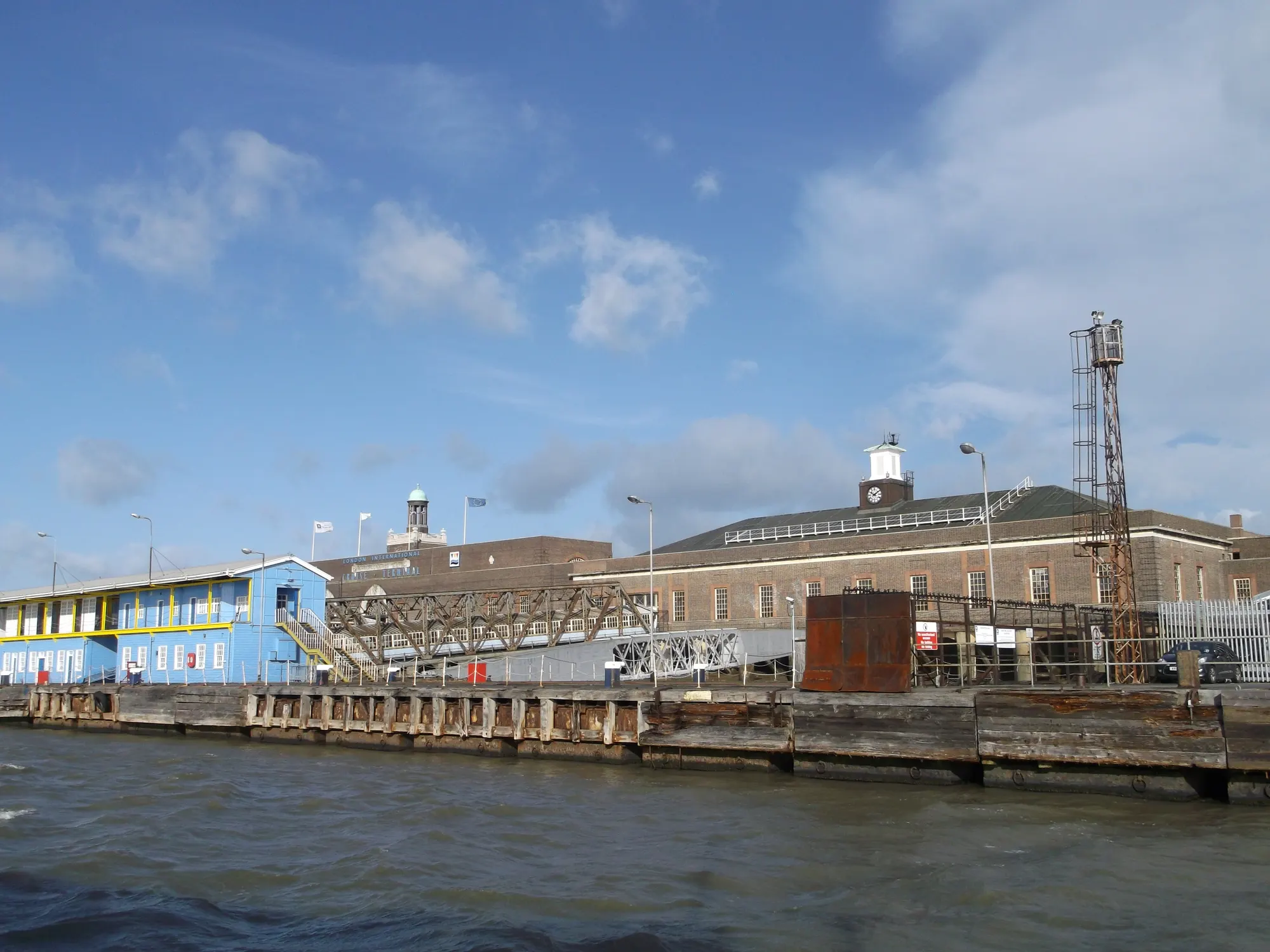 London International Cruise Terminal at Tilbury viewed across the Thames in 2012
