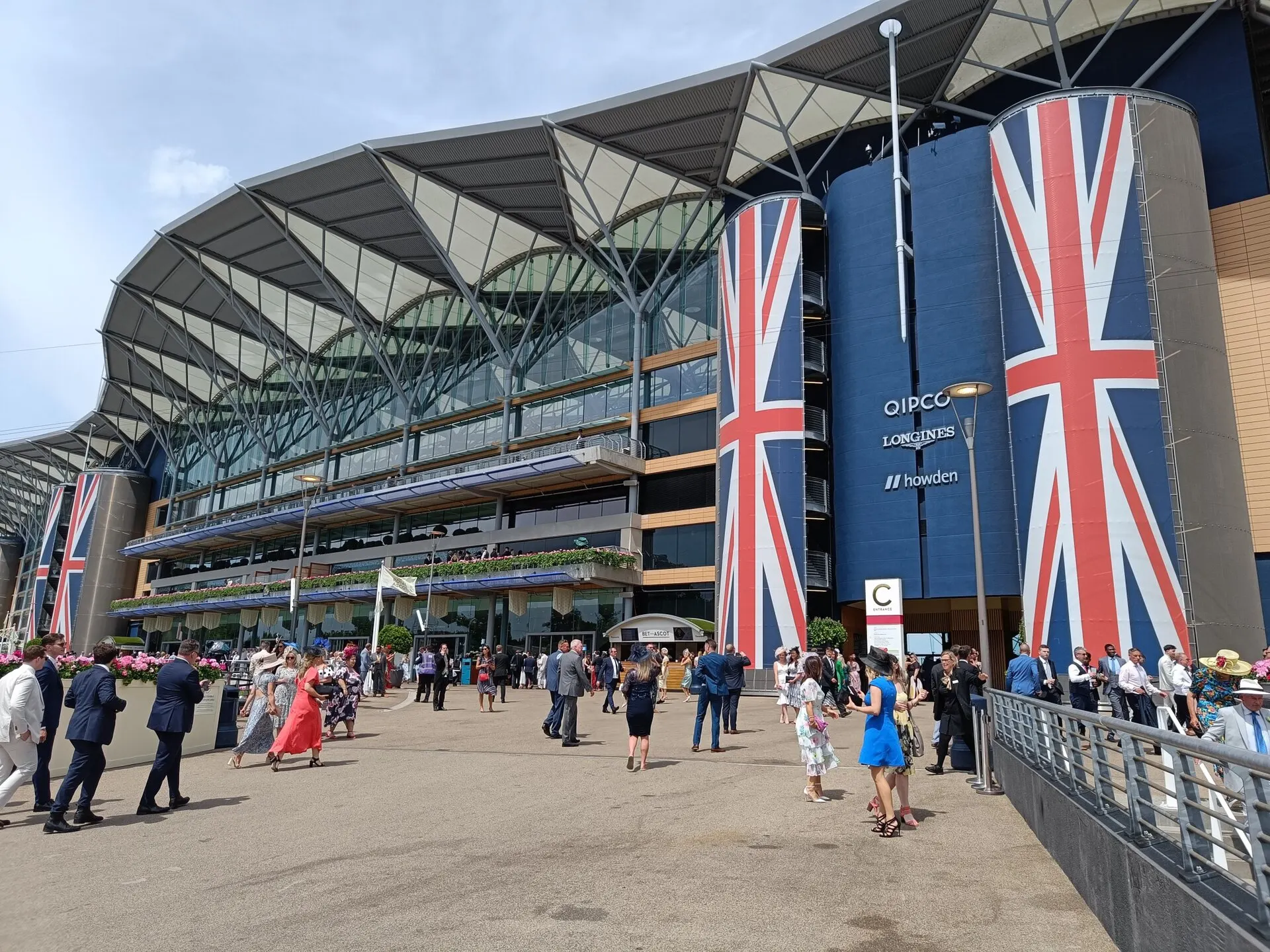 Visitors outside Ascot Racecourse during Royal Ascot in June 2023