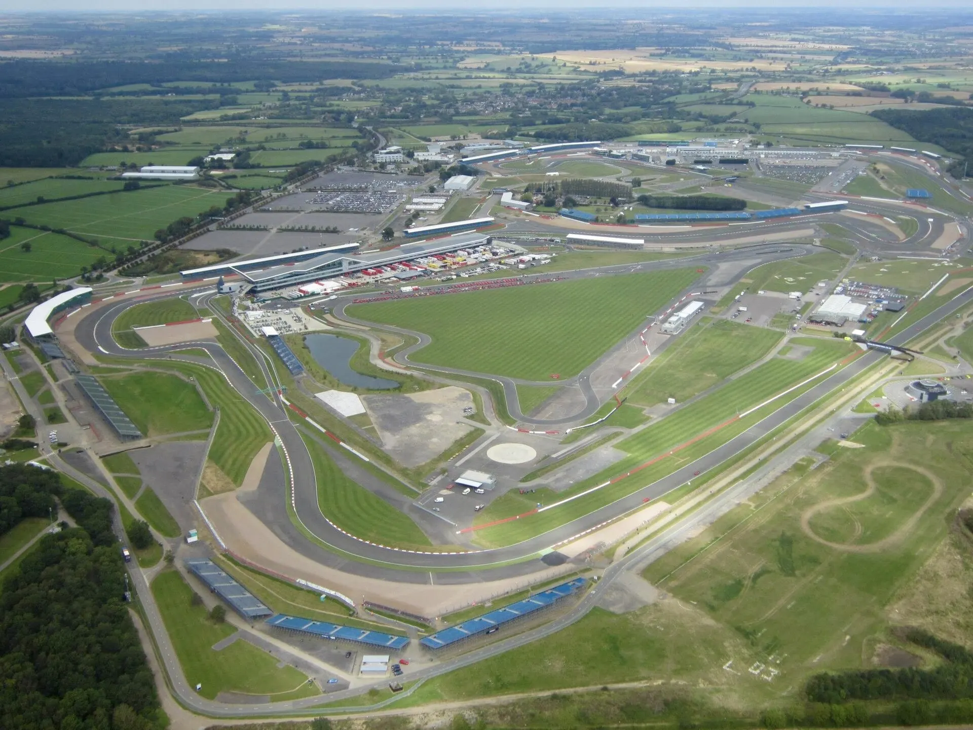 Aerial view of Silverstone Circuit in 2012