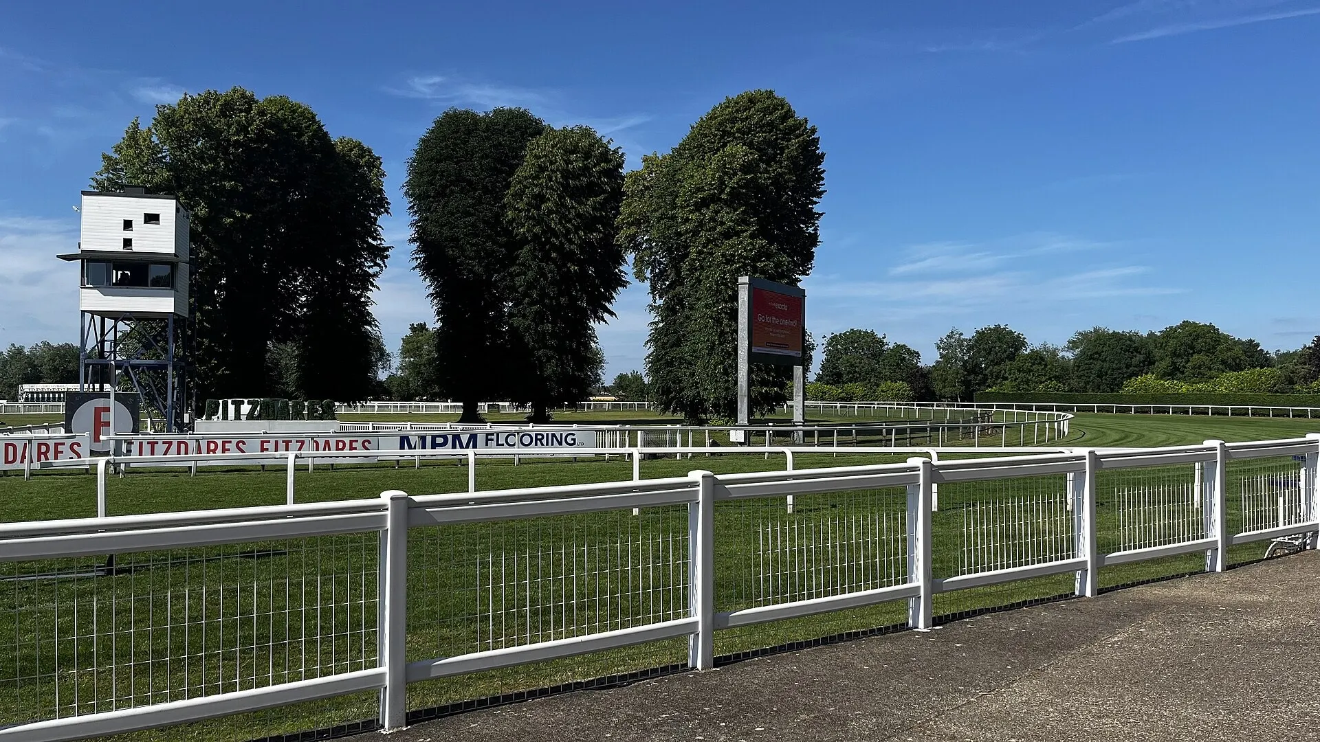 Royal Windsor Racecourse entrance beside the finishing straight