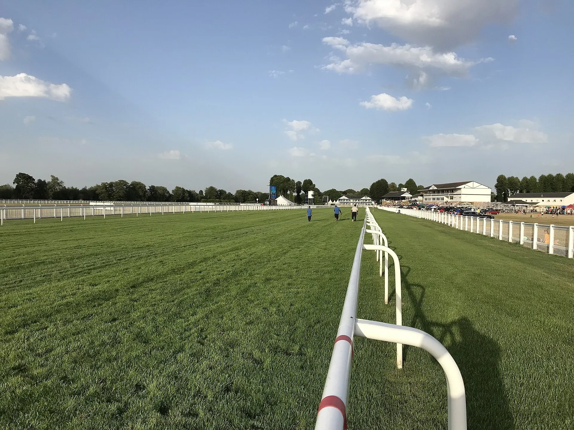 Finishing straight and rails at Royal Windsor Racecourse
