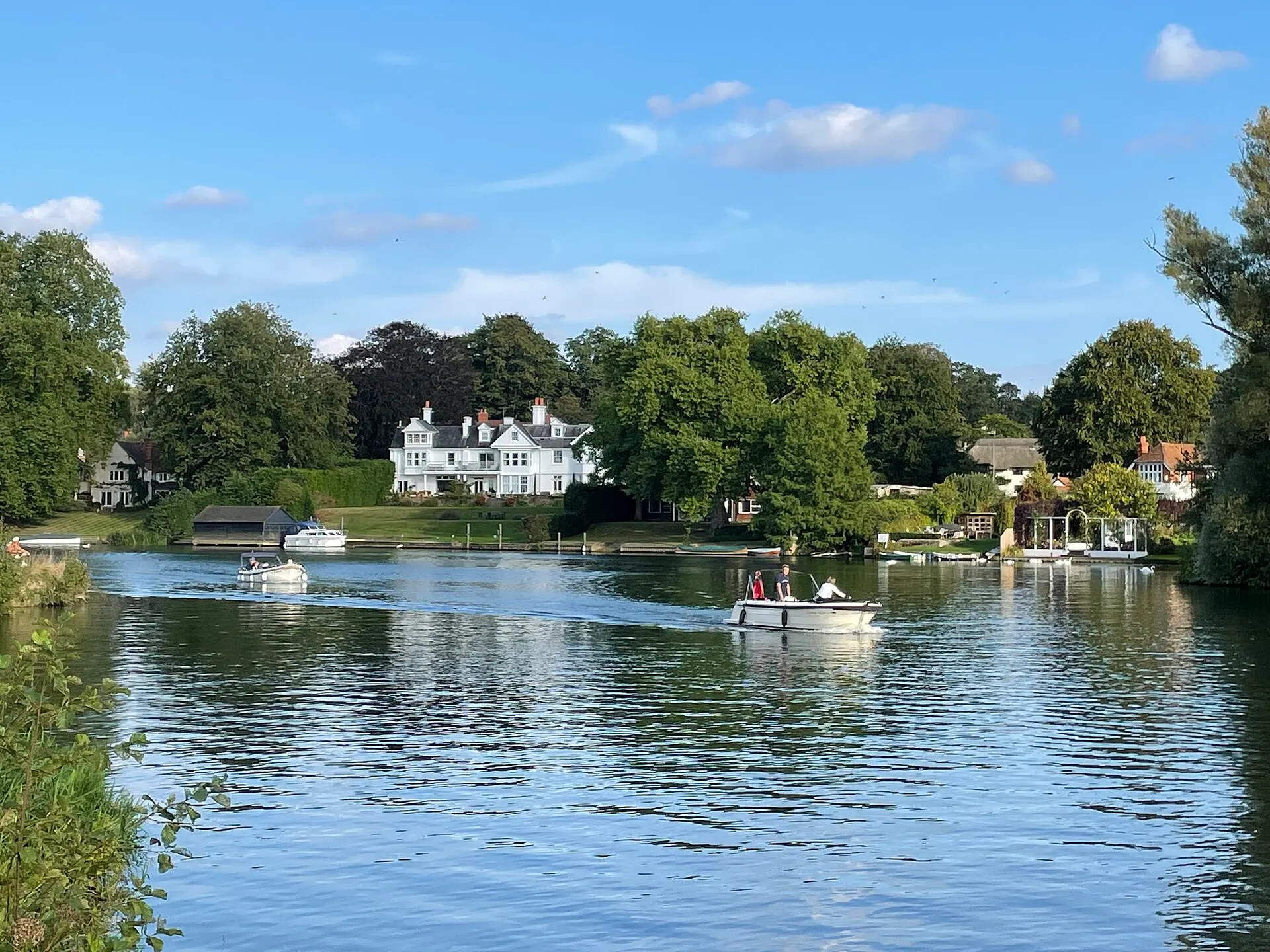 Boats on the River Thames at Wargrave in September 2021