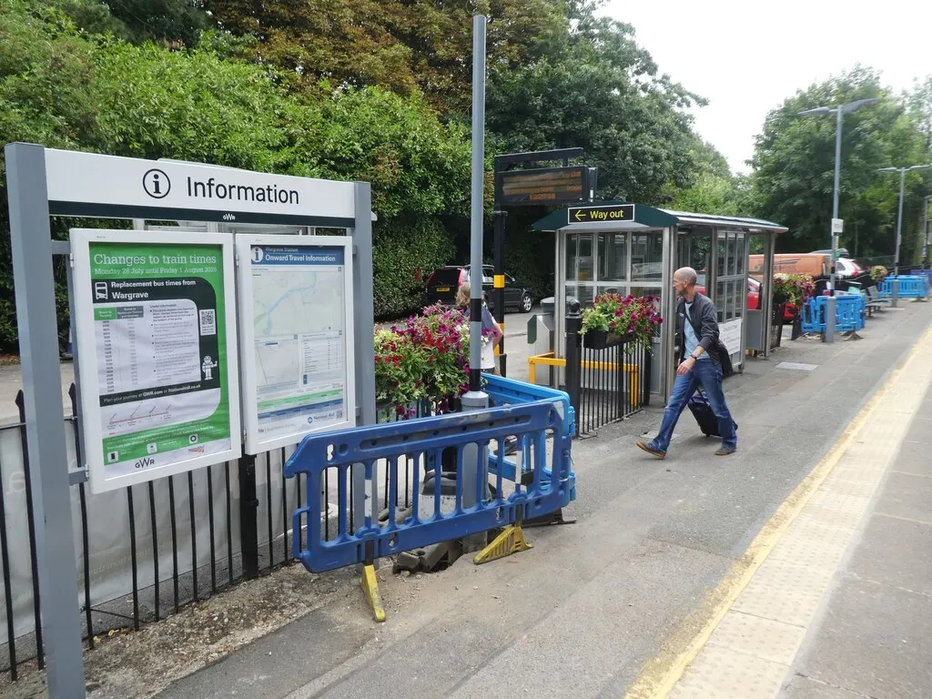 Wargrave railway station platform in July 2025