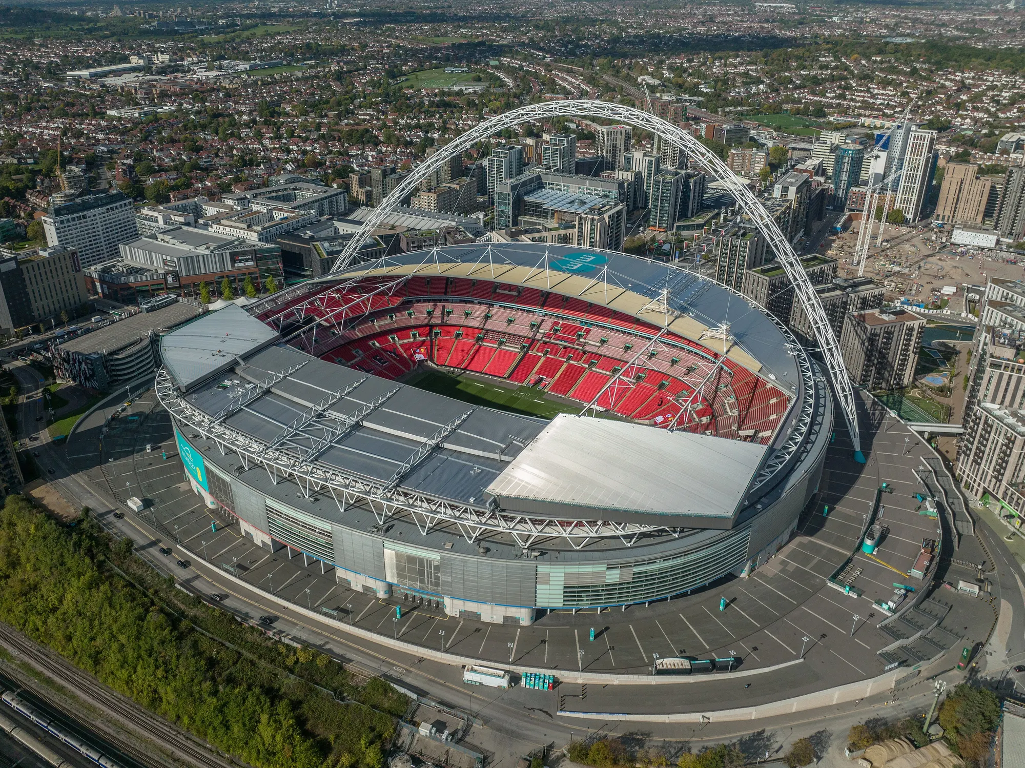 Aerial view of Wembley Stadium in 2022