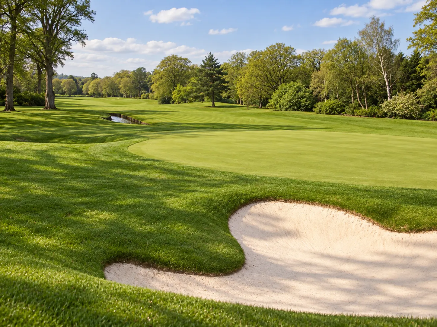 Illustrative Wentworth Club parkland green and bunker, grounded in licensed course photographs
