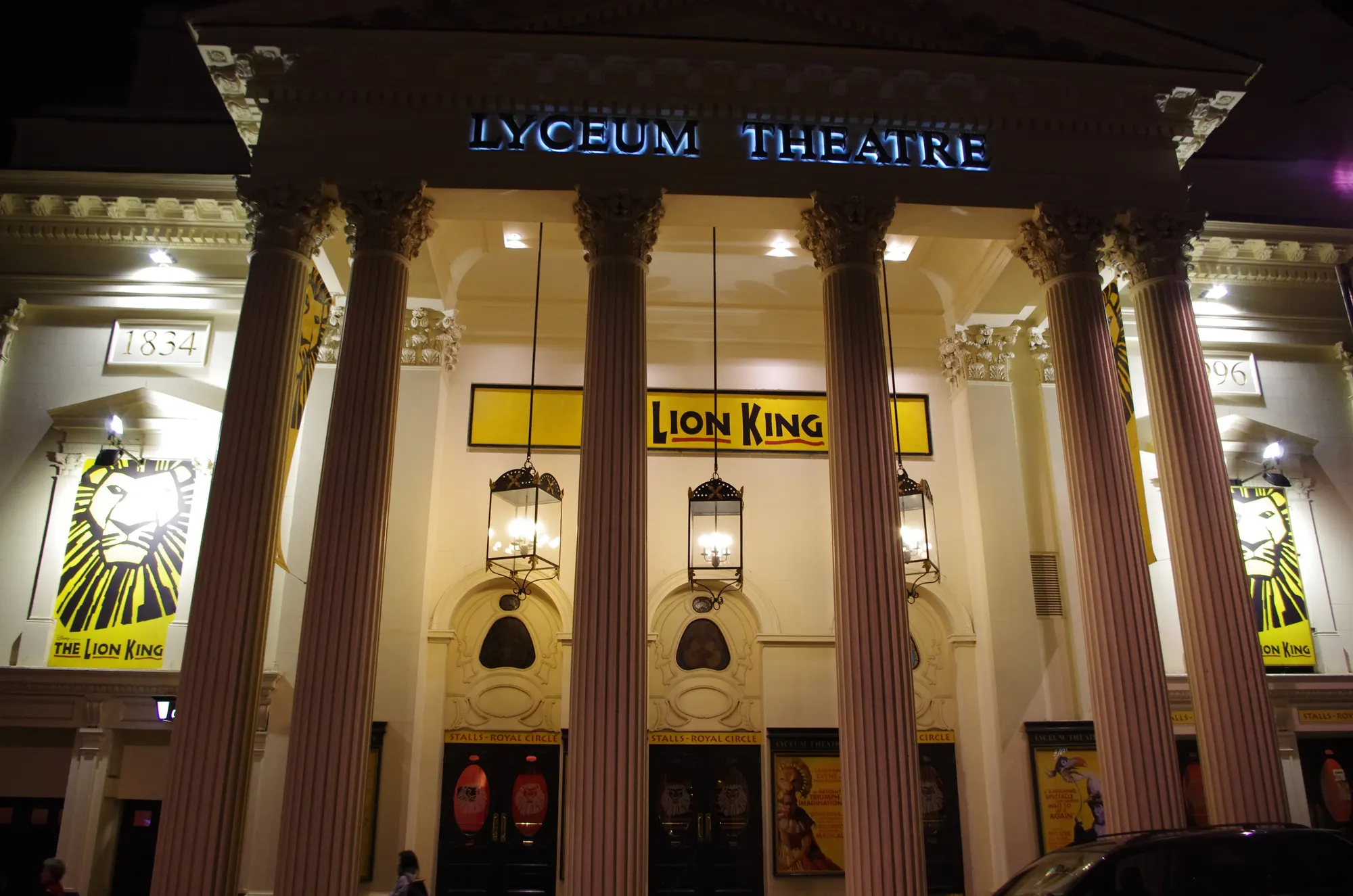 Lyceum Theatre entrance in London's West End, photographed in 2014
