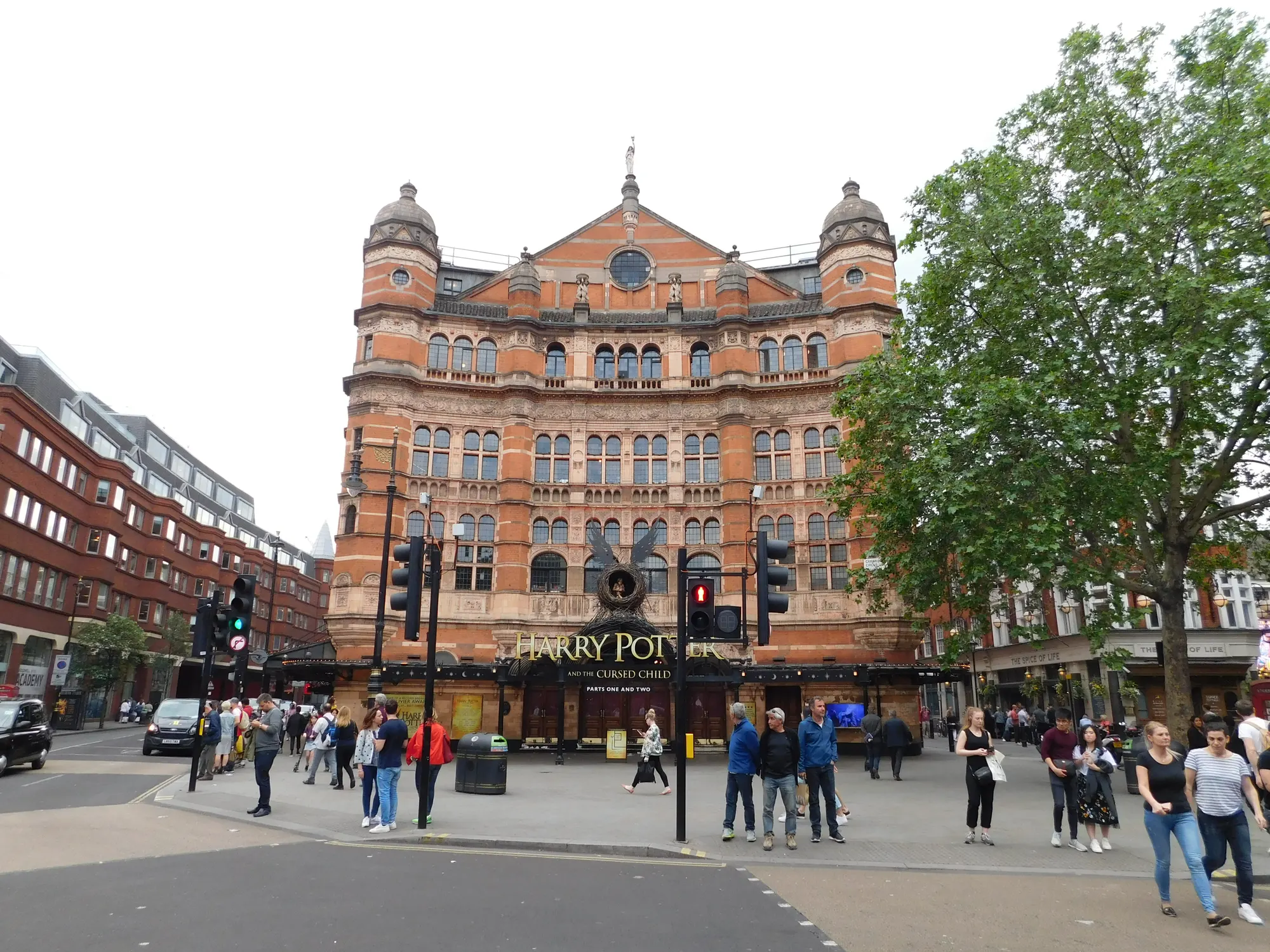Palace Theatre facade on Shaftesbury Avenue in central London