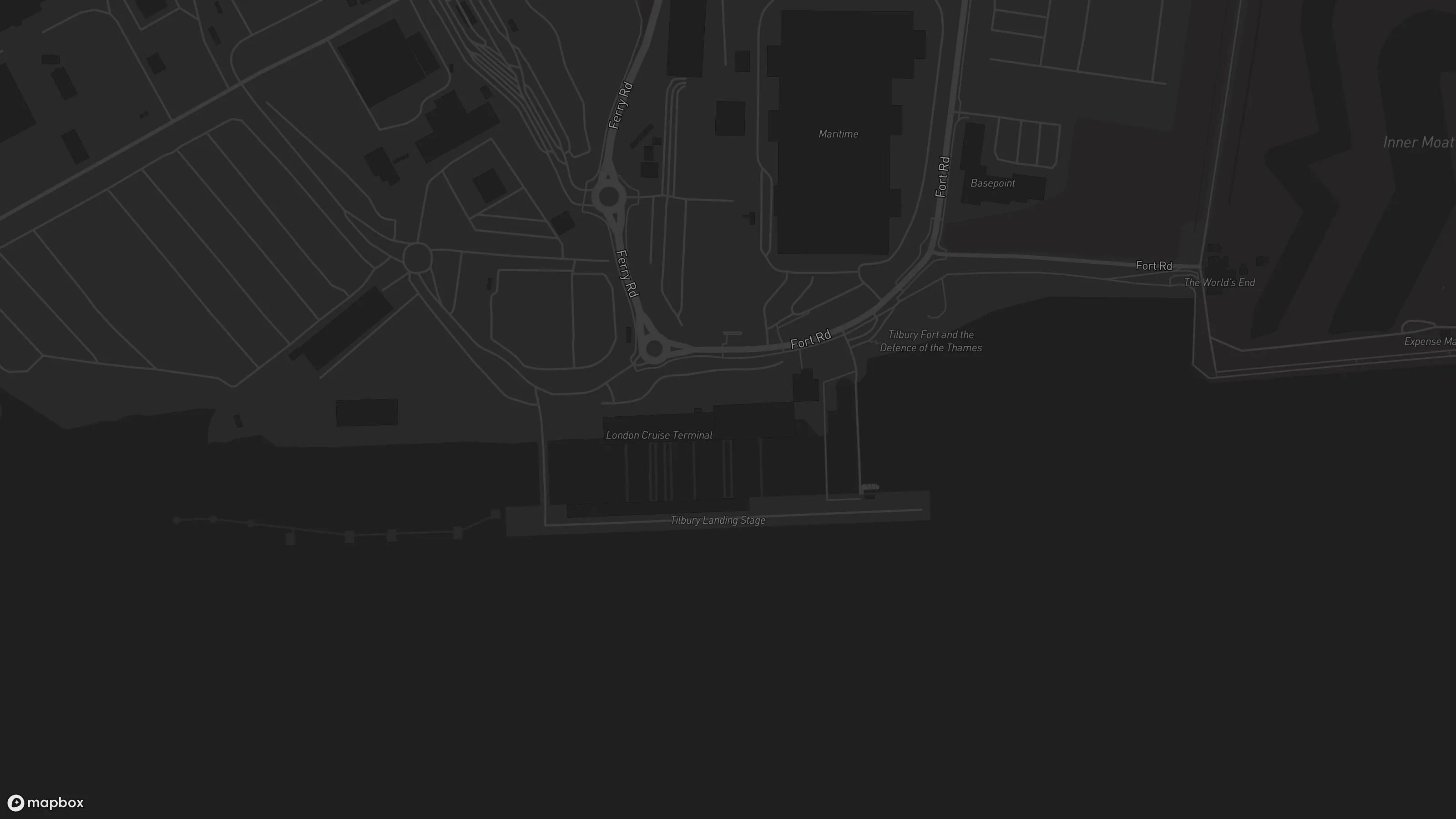 Illustrative London International Cruise Terminal location beside Ferry Road at Tilbury; follow current sailing and port signs