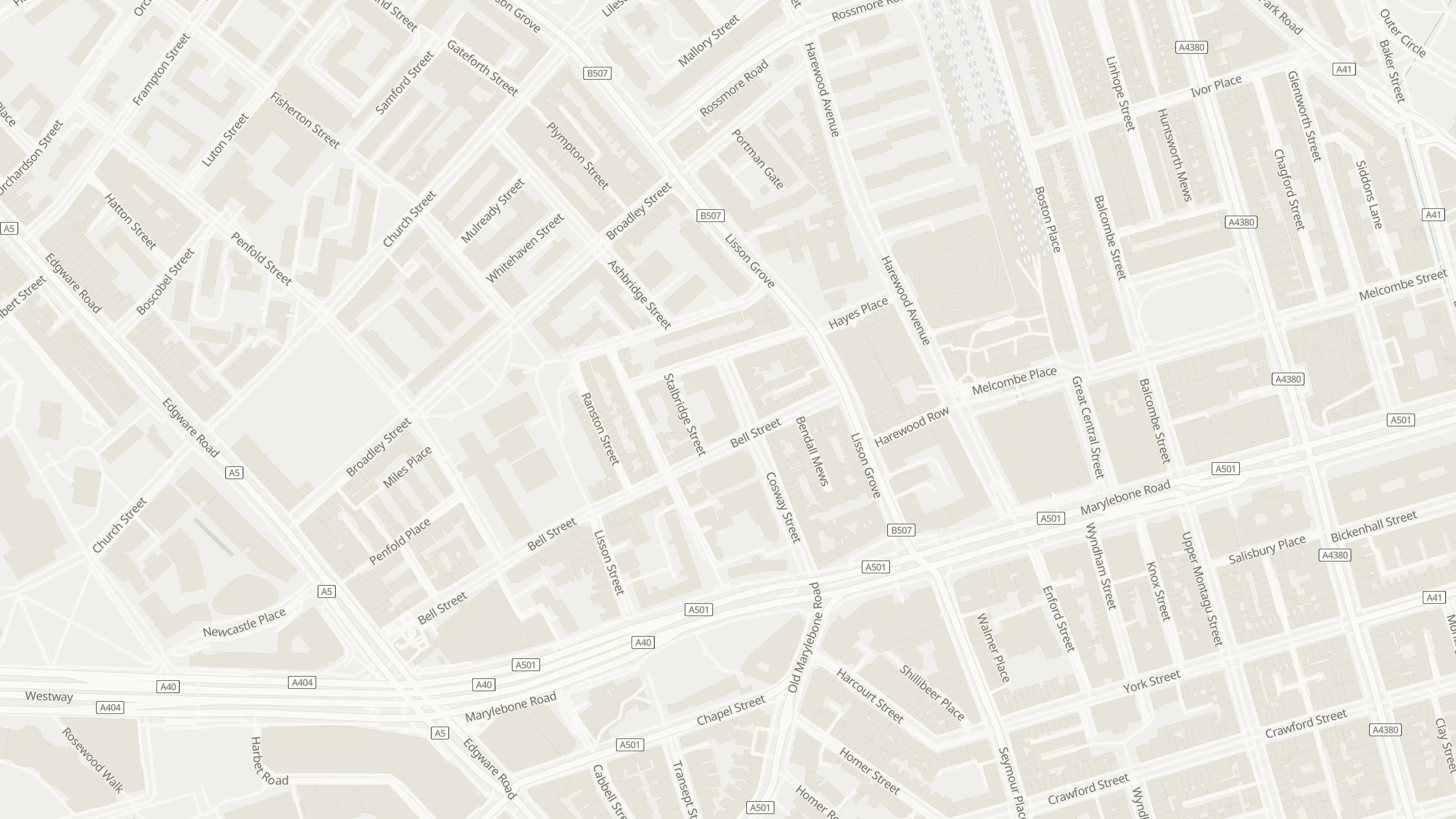 Numbered approach map for chauffeur meeting points at London Marylebone Station