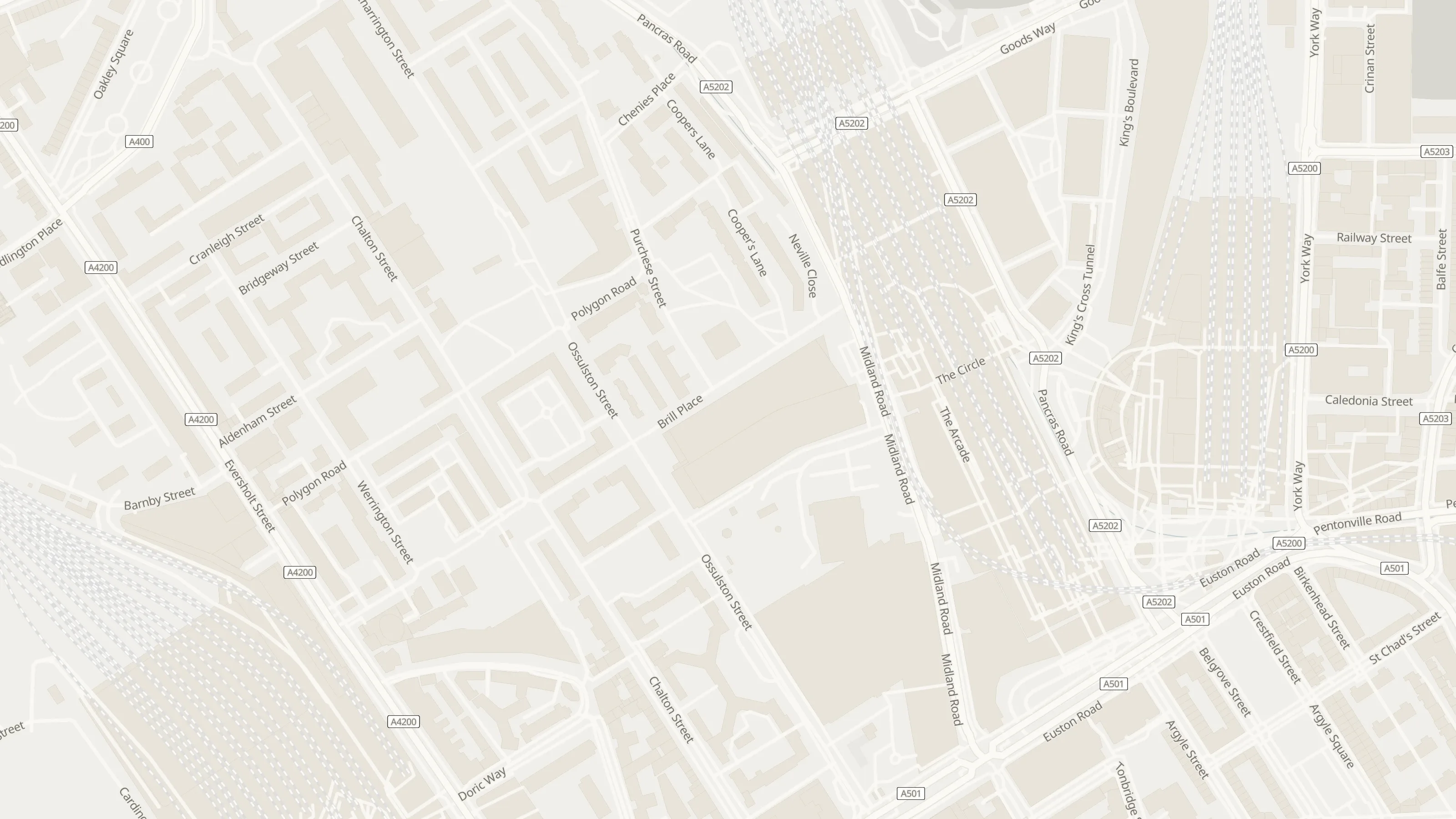Numbered approach map for chauffeur meeting points at St Pancras International