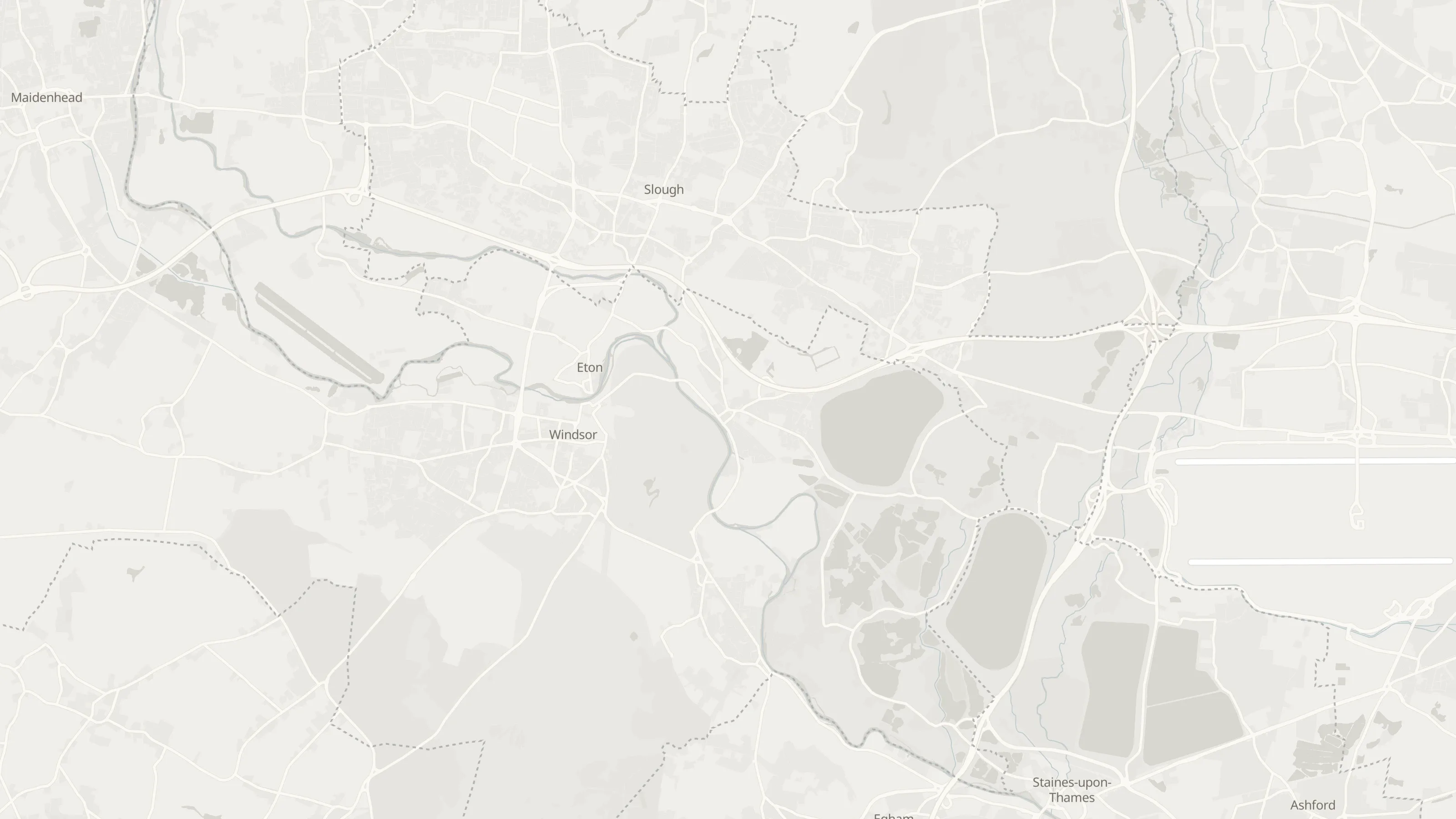 Route map from Slough to Heathrow Airport along the planned road route