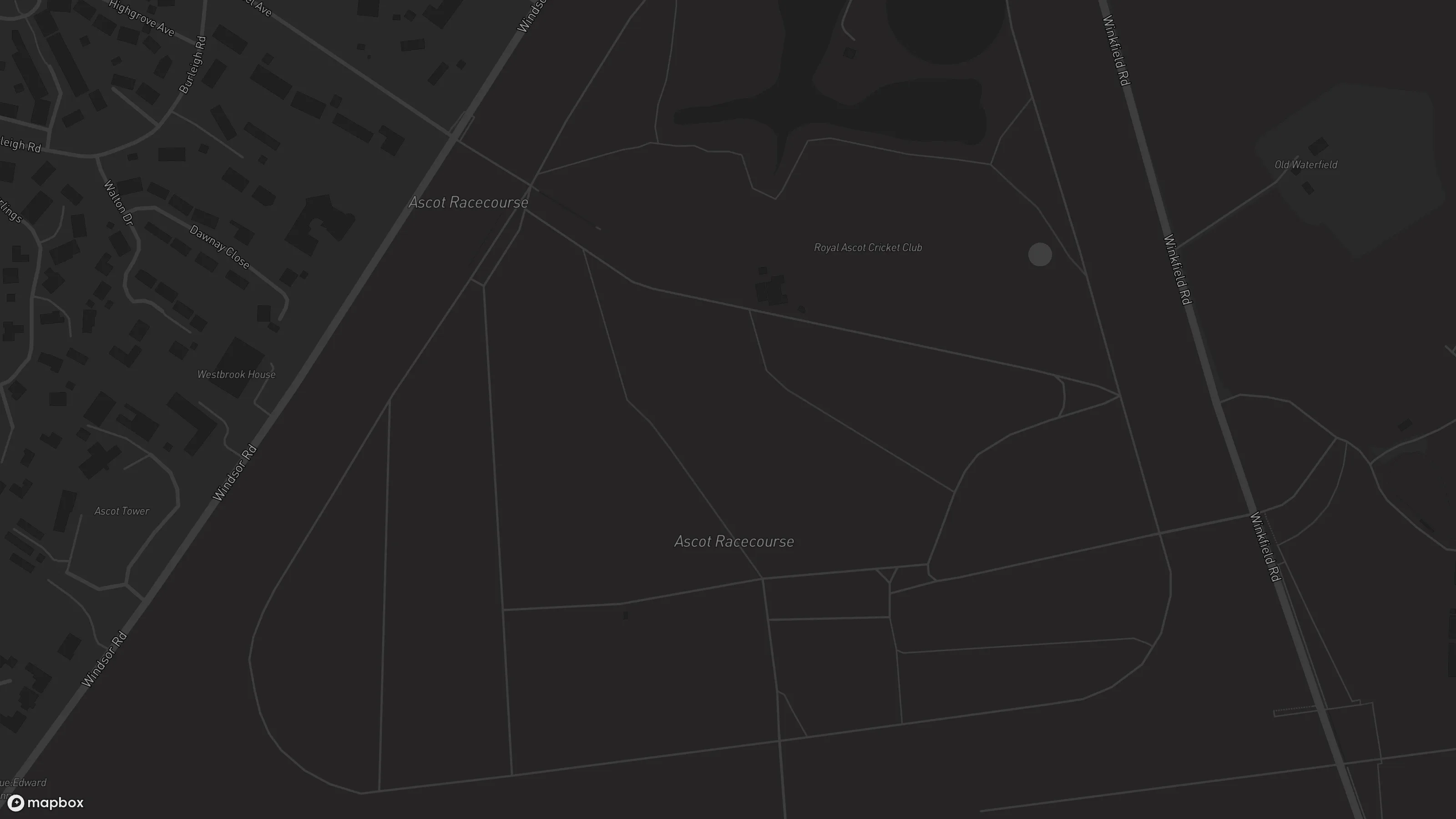 Numbered approach map for Ascot Racecourse showing set-down collection and entrance pins